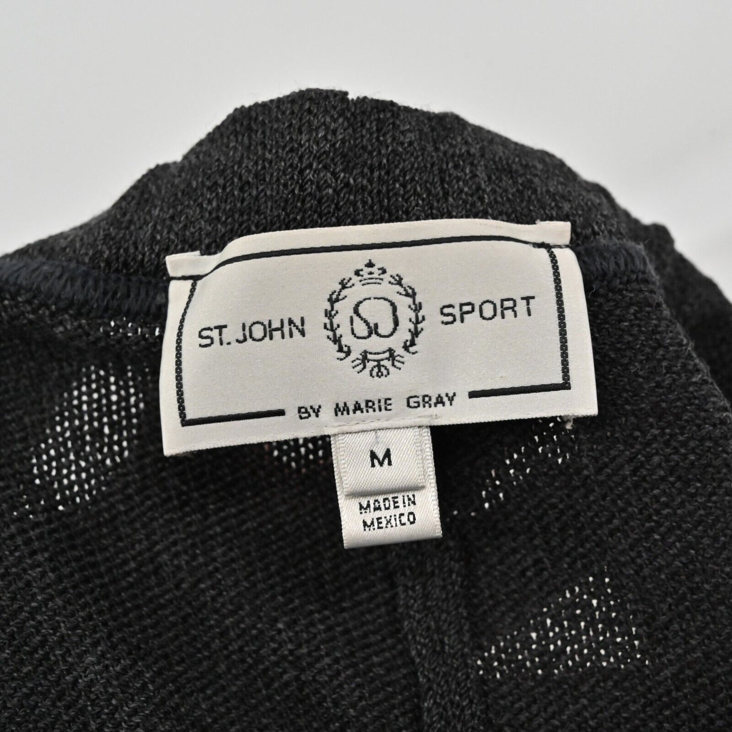ST JOHN Pants Womens Sz M Sport Slate Grey Solid Santana Knit Pull On High Rise