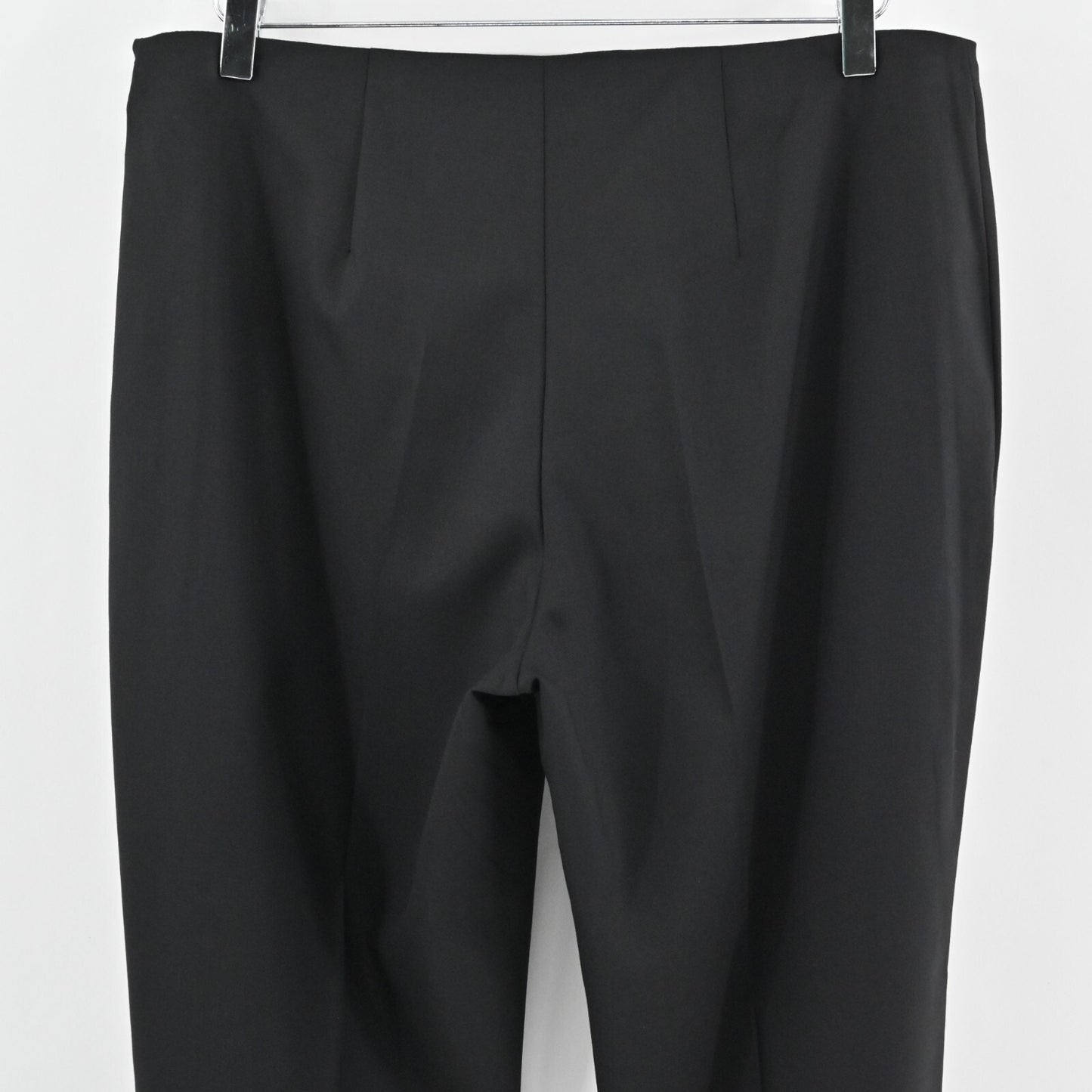 LES COPAINS Pants Womens Size 48 Black Loro Piana Wool Straight Leg Trousers