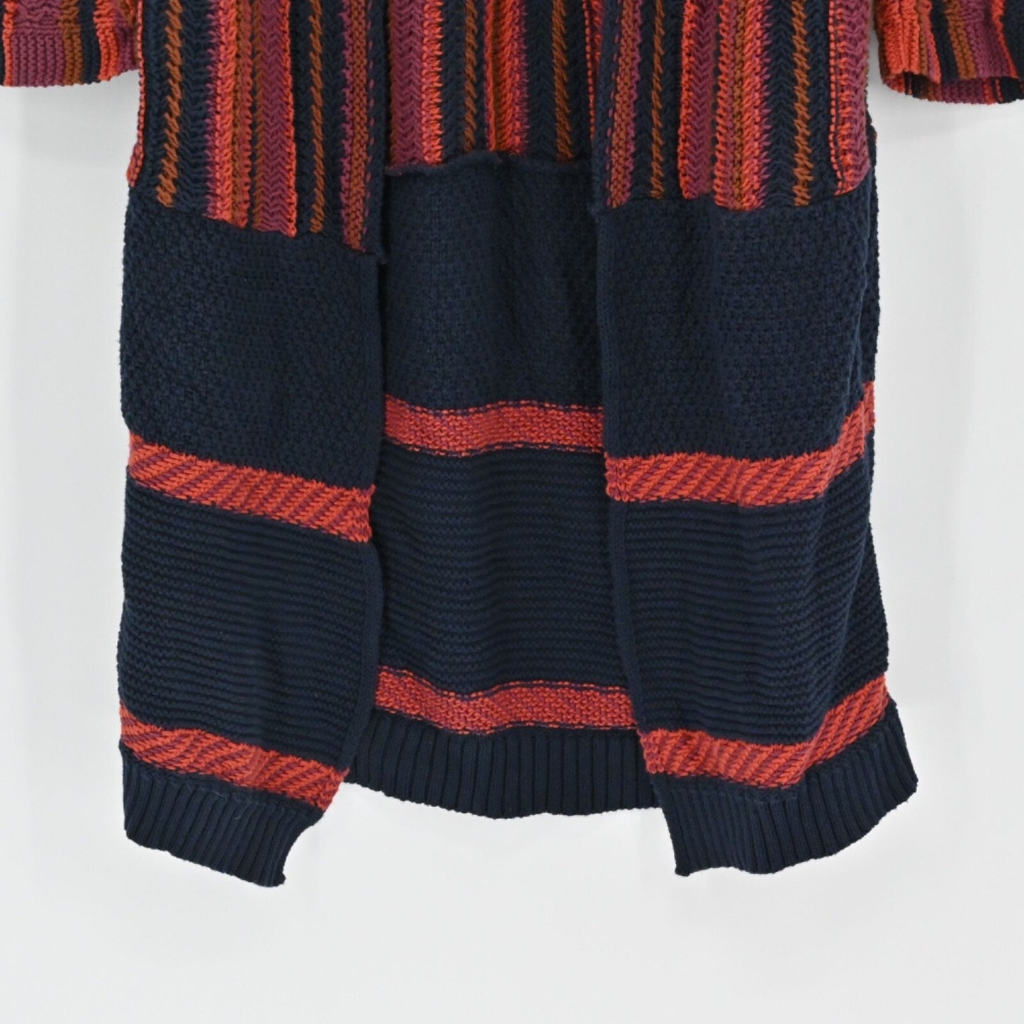 Urban Outfitters Womens Riley Cardigan Size S Orange Navy Striped ECOTE Sweater