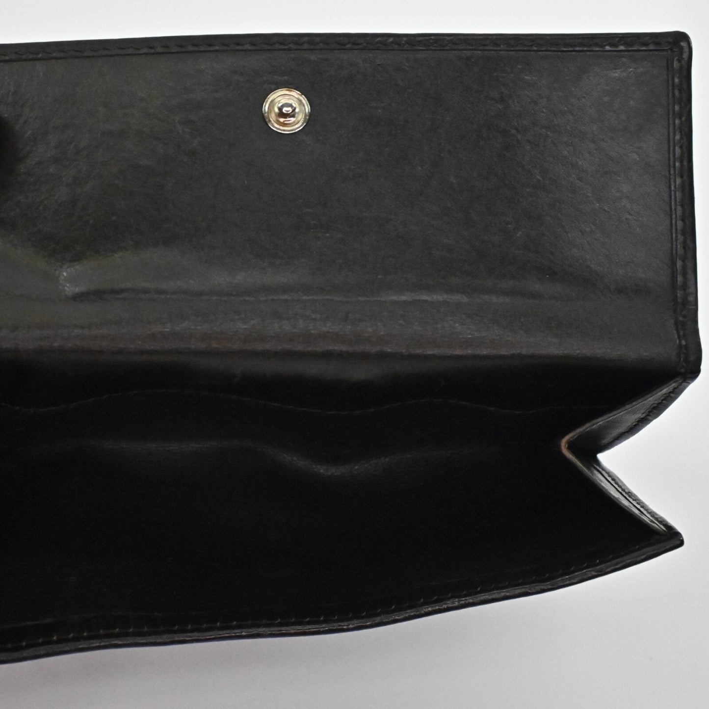 Vtg GUCCI Wallet Brown Leather Classic Monogram GG Logo Print Fold Compact
