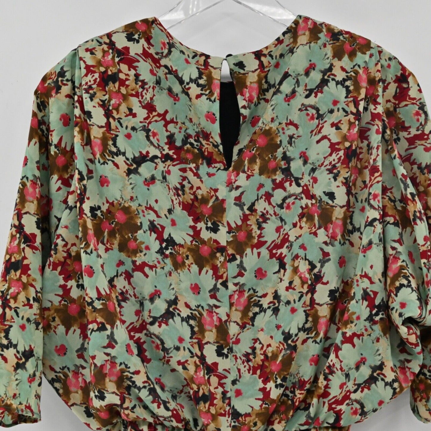 ZARA Dress Womens Size XS Floral 3/4 Sleeve Structured Blouson Mini Retro Twee
