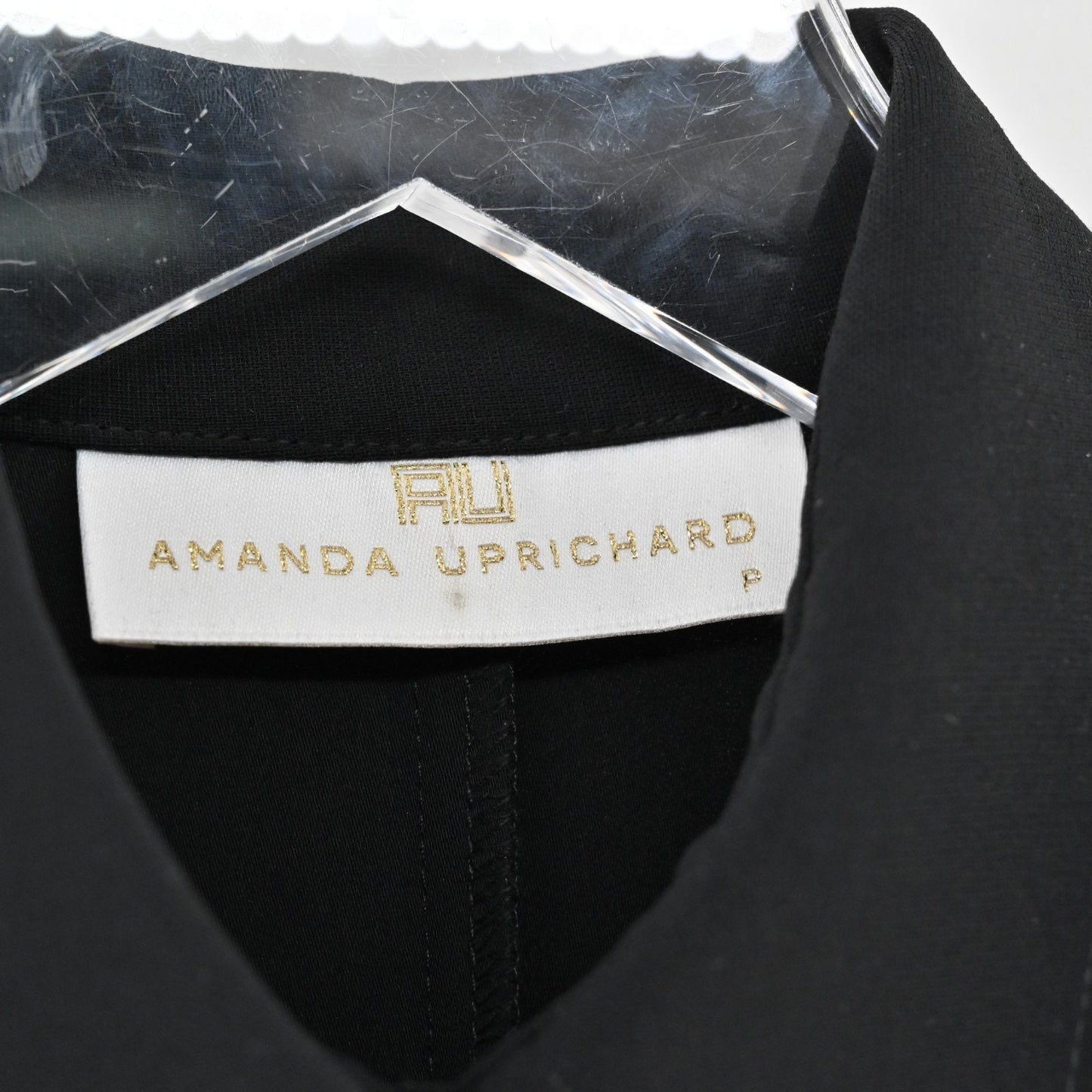 Amanda Uprichard Black Mini Dress Size XS Sleeveless Collared Relaxed Fit Chic