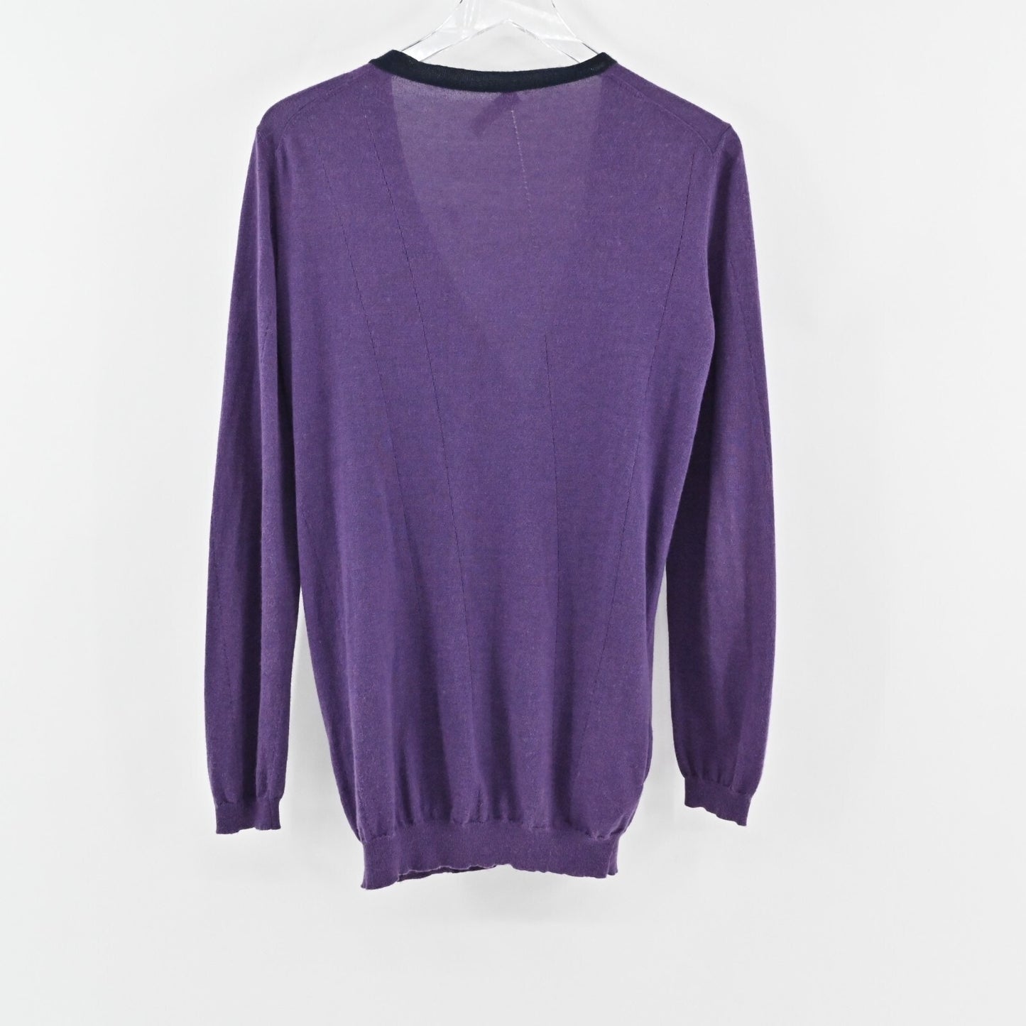 NINA RICCI Sweater Womens Size M Cashmere Blend Purple VNeck Knit Cardigan