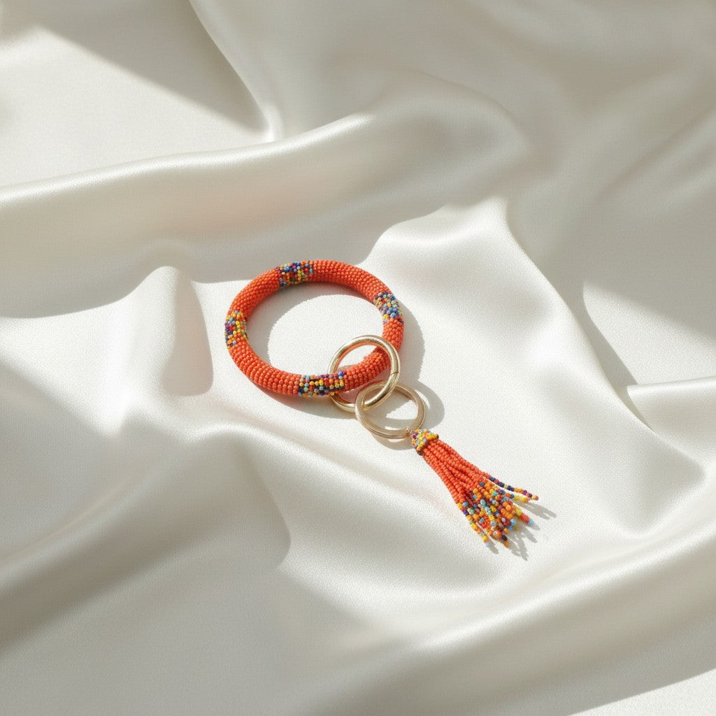 Multi Color & Orange Bracelet Keychain