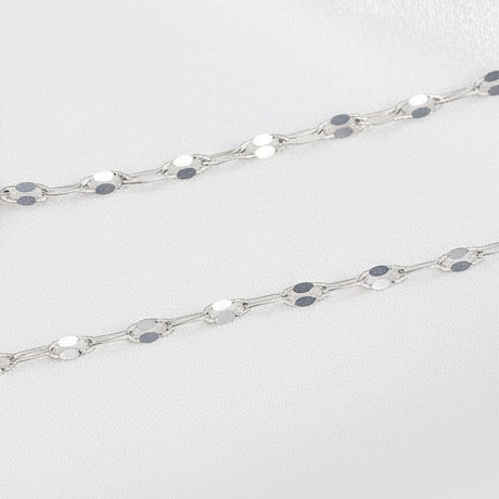 Silver Lip Necklace Chain Stainless Steel 45cm