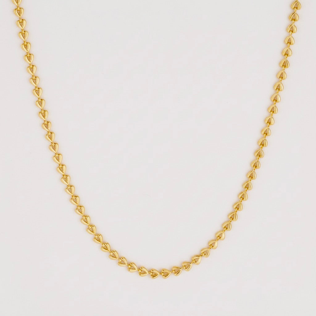 Stainless Steel Hollow Heart Necklace 18K Gold Plated Minimalist Clavicle Chain