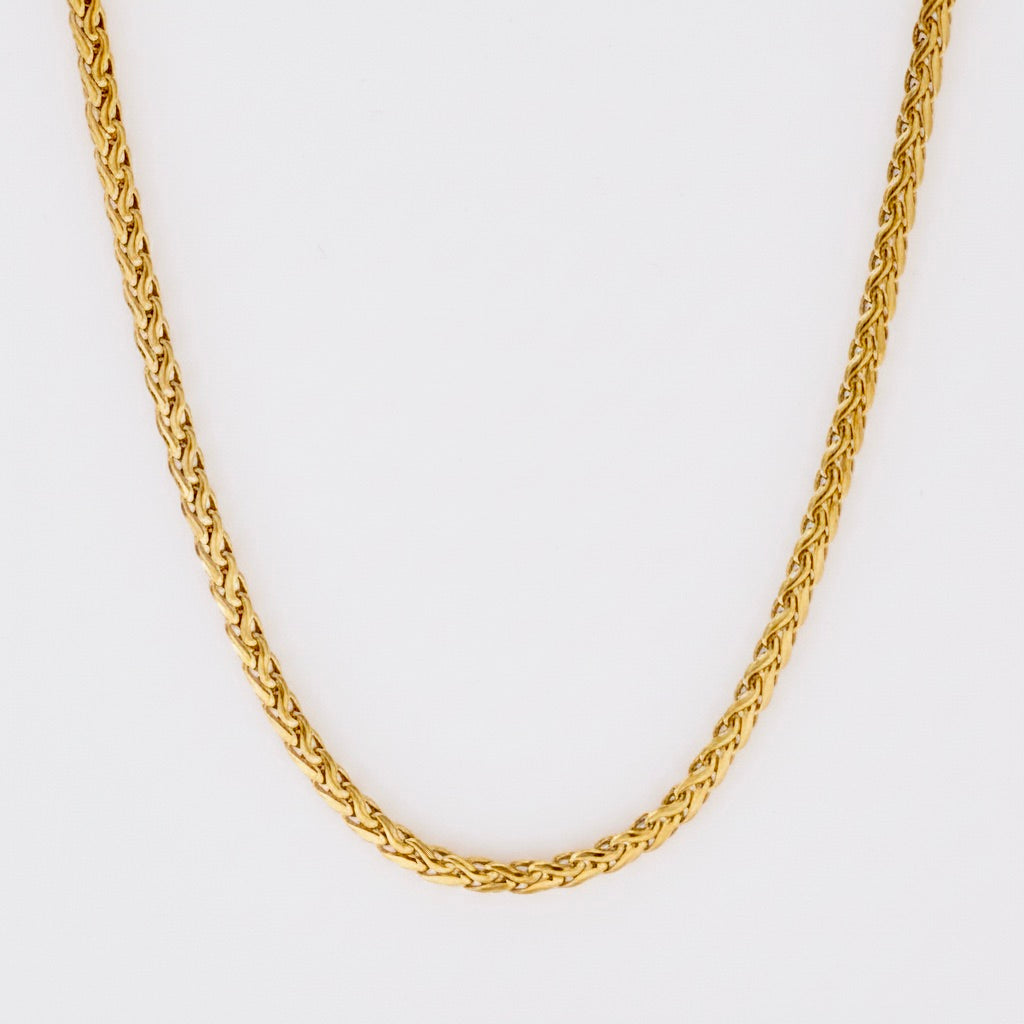 Stainless Steel Woven Wide Necklace 18K Gold Plated Minimalist Clavicle Chain