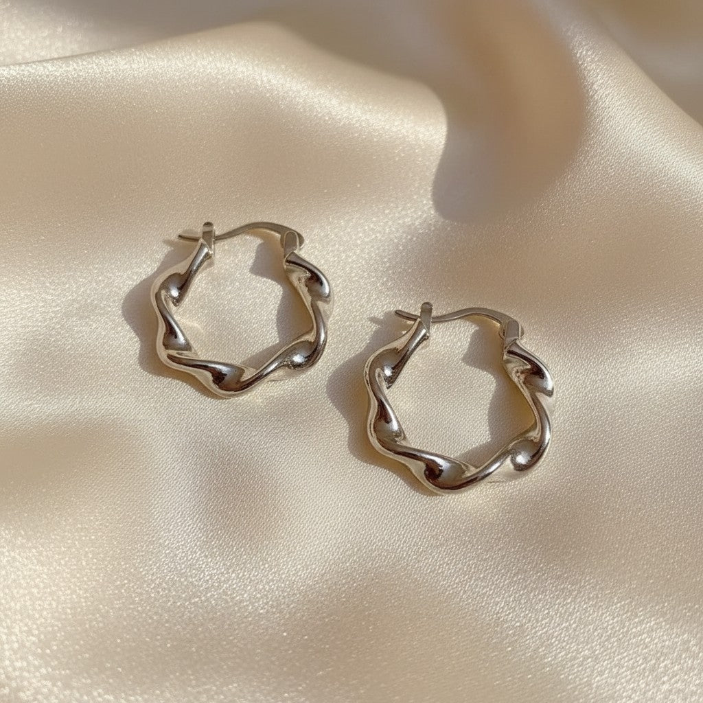 Lynn's Closet Boutique Wavy Twisted Hoop Earrings