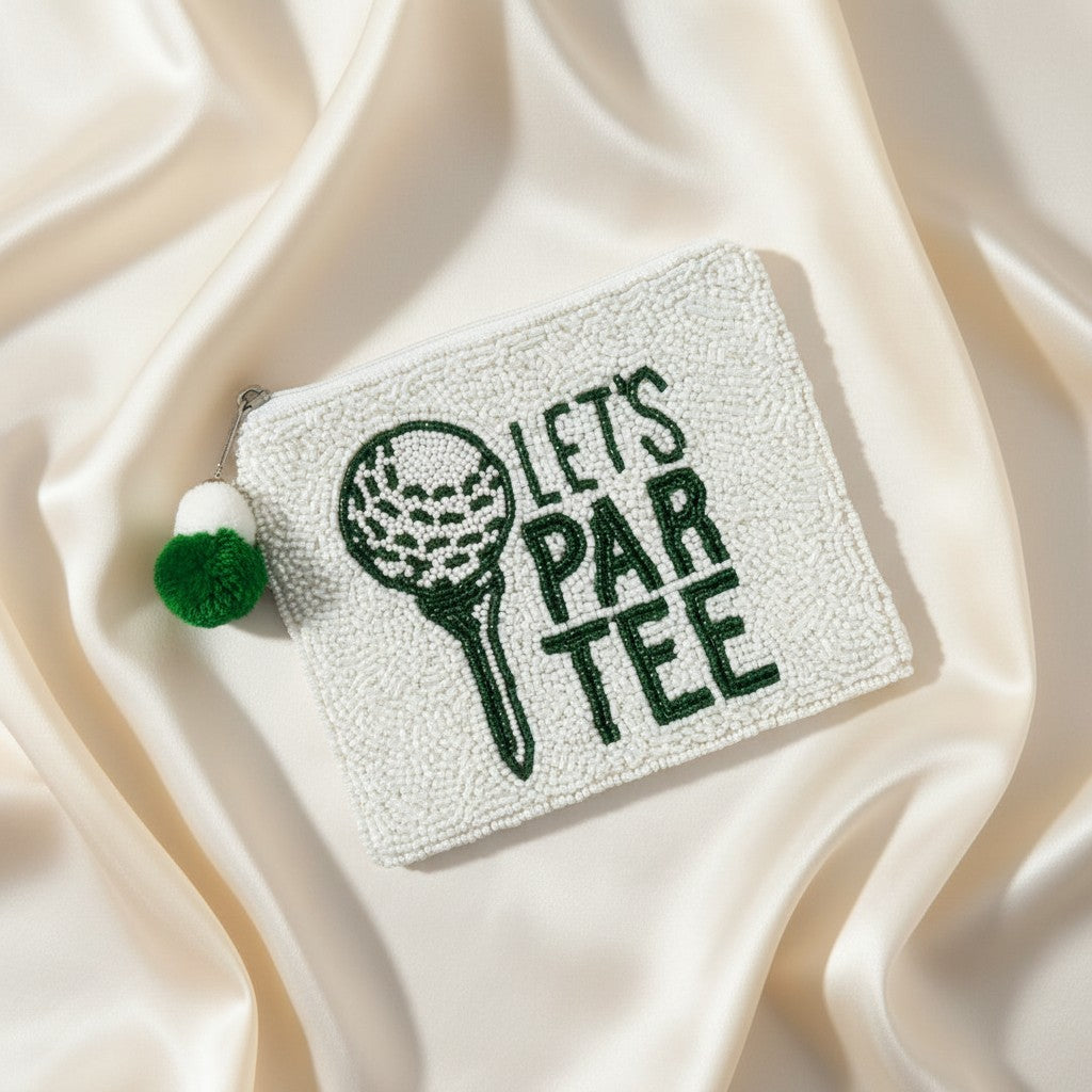 Let's Par Tee Beaded Coin Pouch