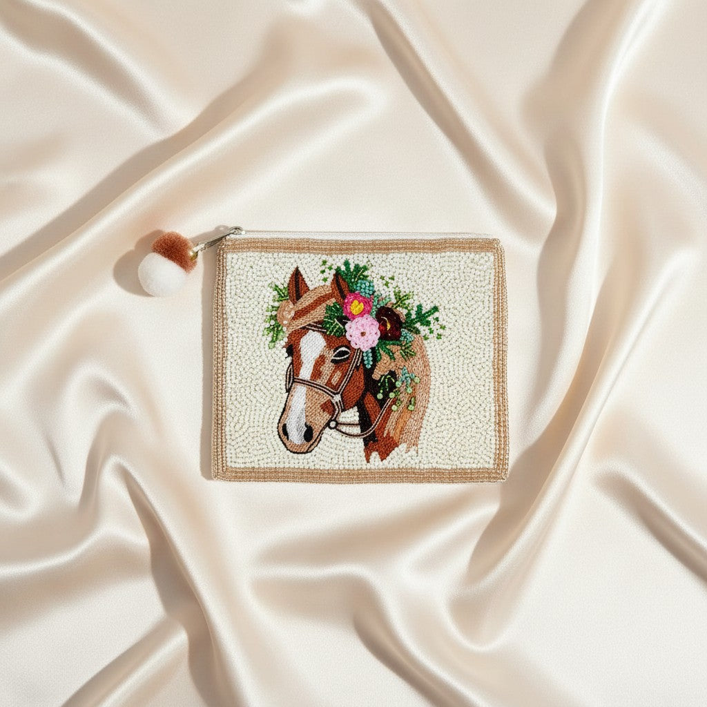 Horse Beaded Pouch