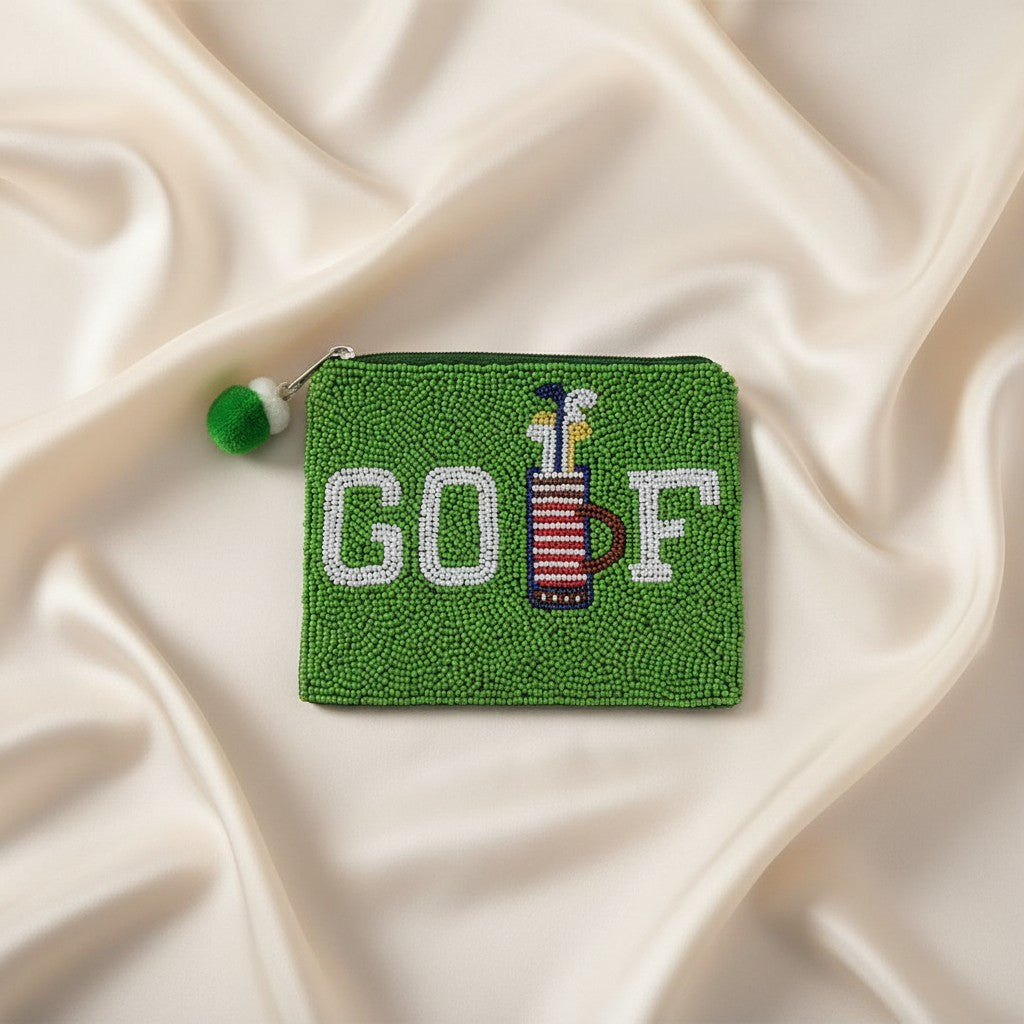 Golf Beaded Coin Pouch