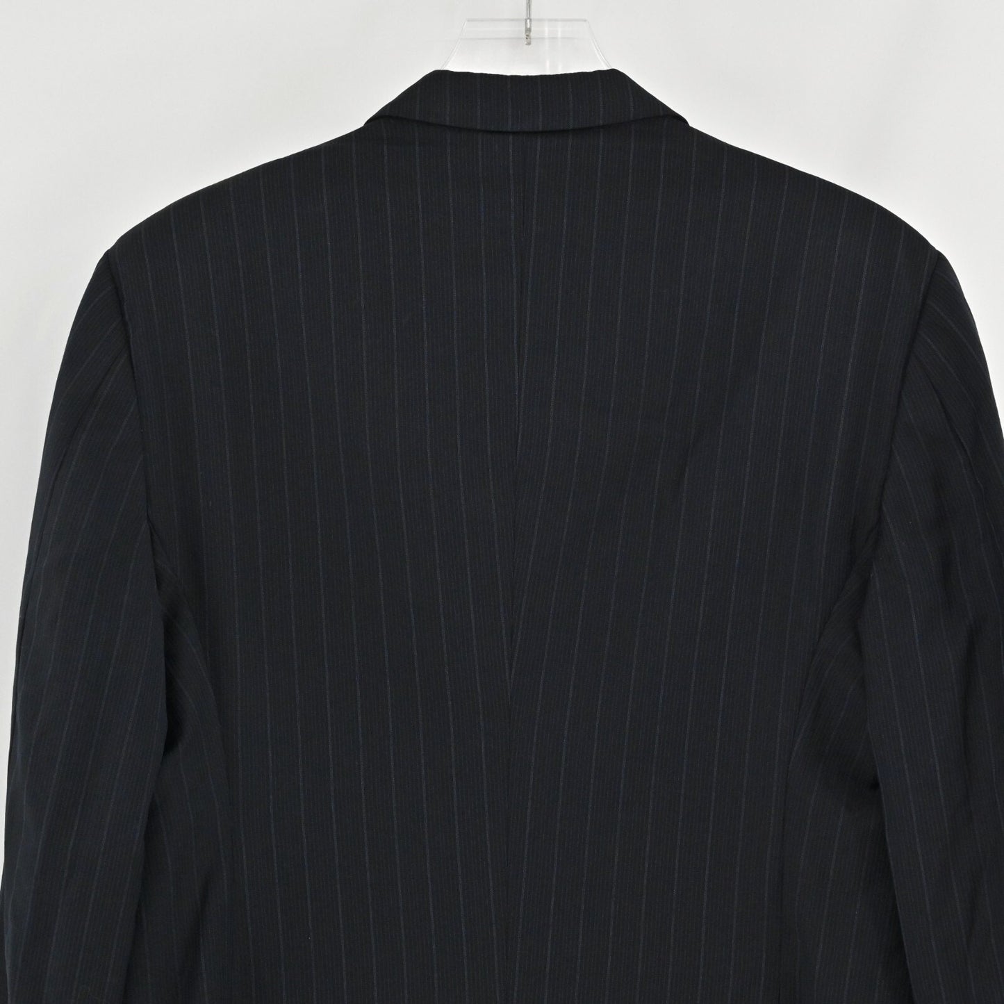 Vtg BURBERRY Mens Pinstripe Blazer Size 42R Wool Sport Coat Black Union Made 90s