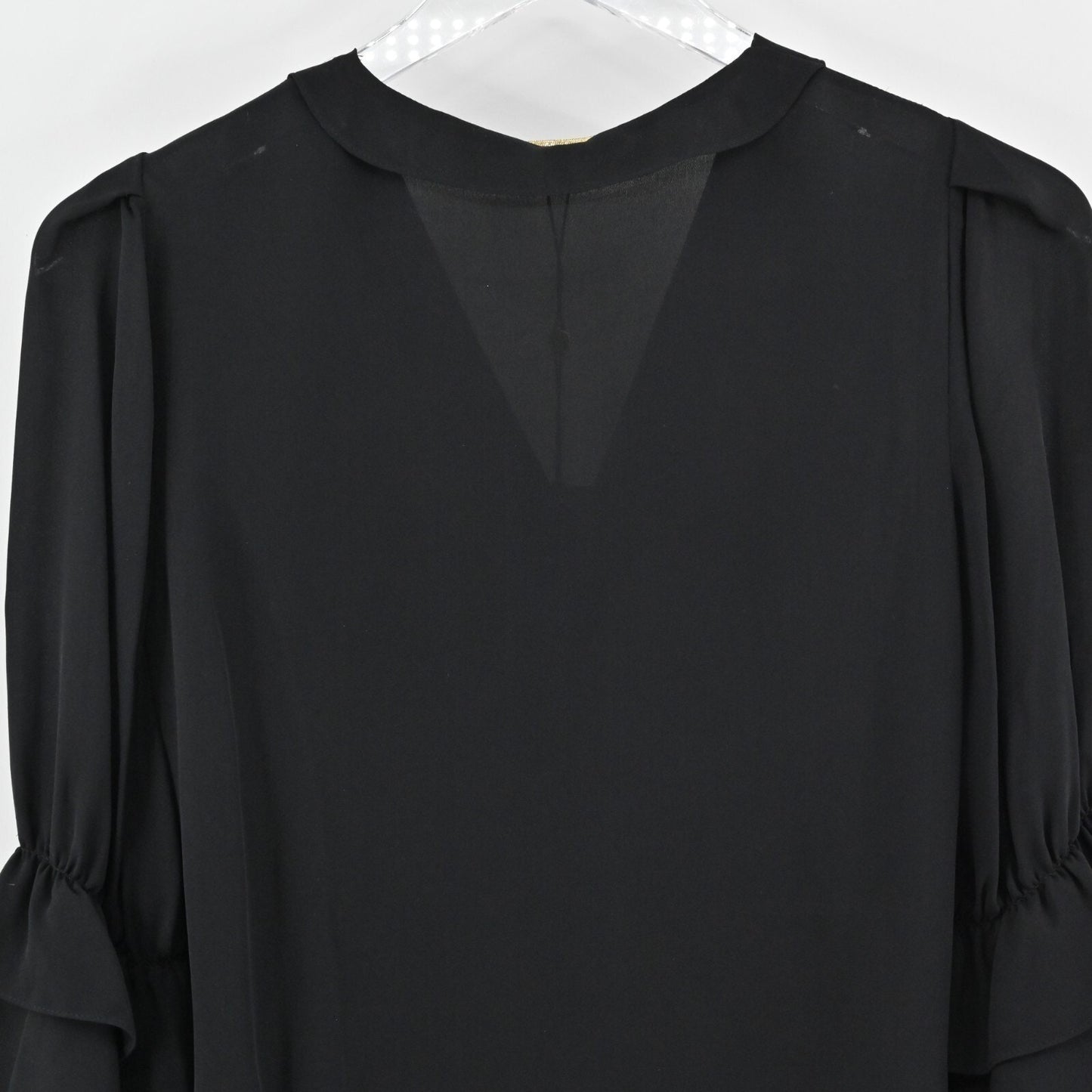KOBI HALPERIN Womens Silk Top Size XS Demy Black Ruffle Whimsigoth Blouse NEW