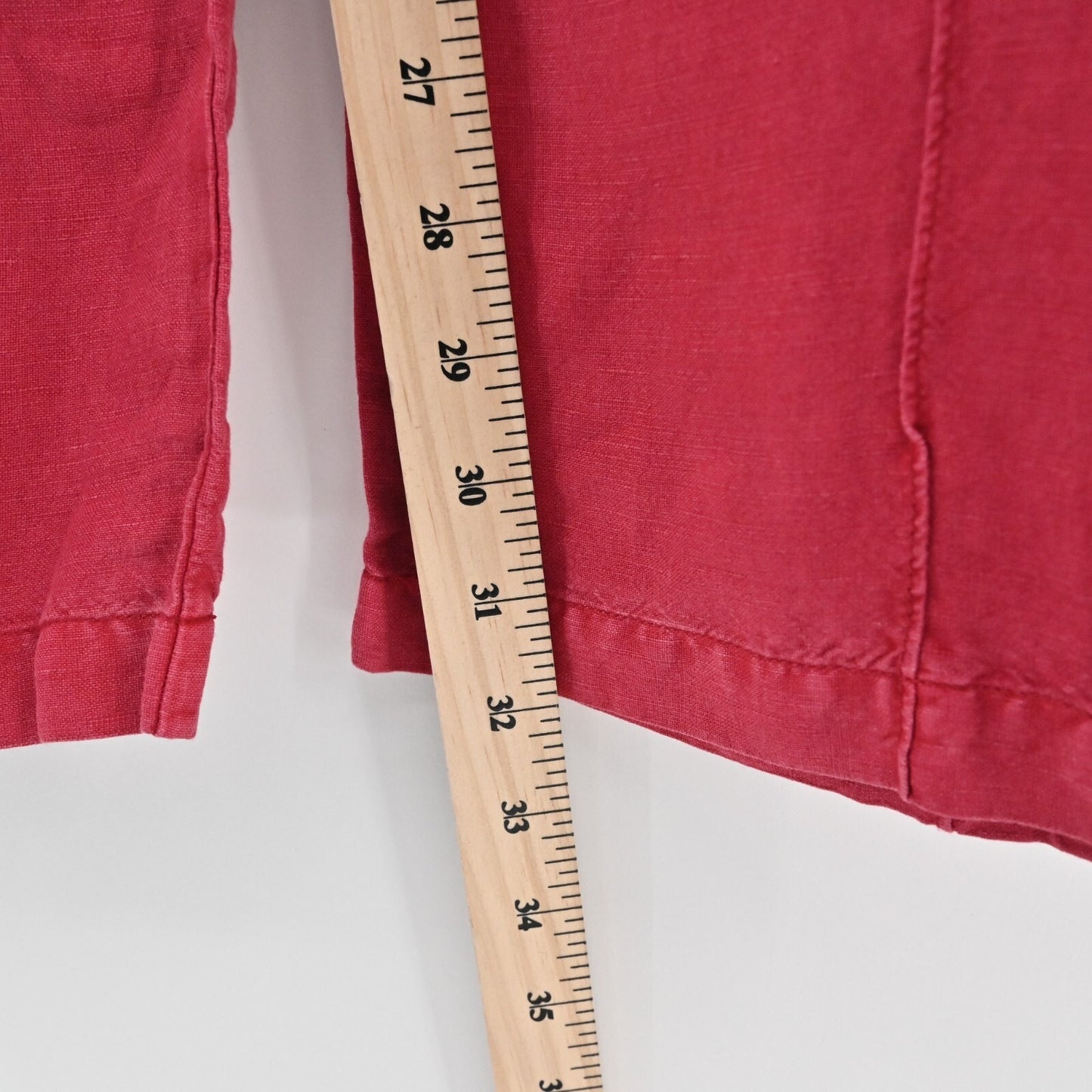 YOUNG FABULOUS BROKE Pants Womens Size XS YFB Red Linen Blend Wide Leg Lagenlook