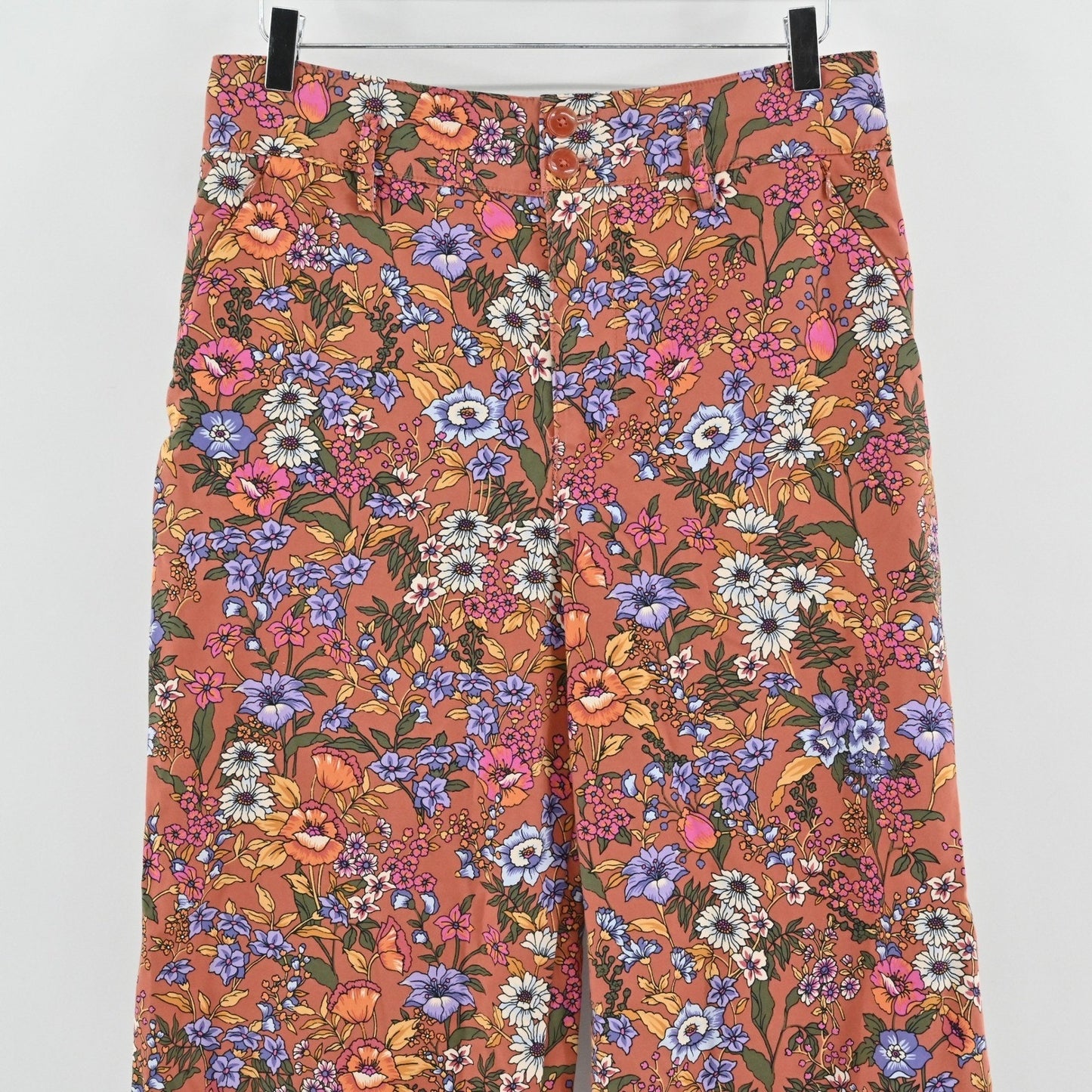 Anthropologie Maeve Flower Power Wide Leg Pants Pants Size 14 Floral Hippie Boho