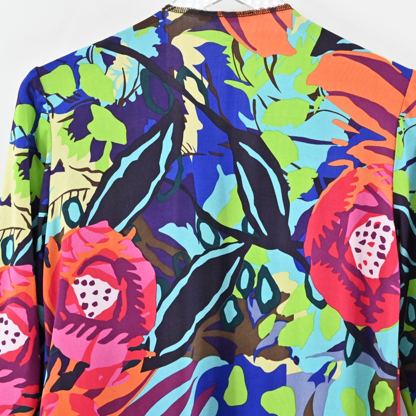 ALBERTO MAKALI Kimono Womens Size S Multicolor Floral Waterfall Open Front
