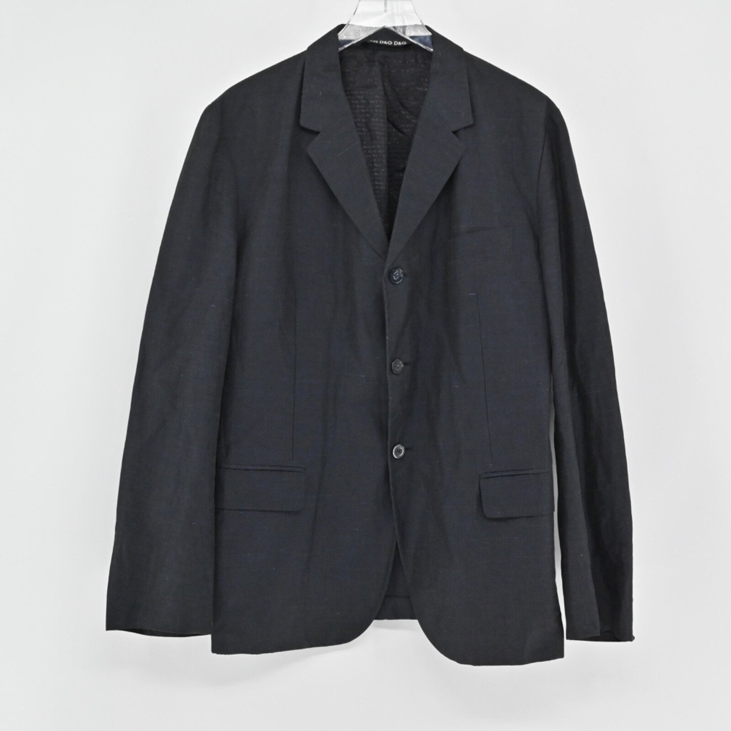 Vtg DOLCE GABBANA Mens Blazer Size 40 Heather Navy Blue Cotton Office Career 00s