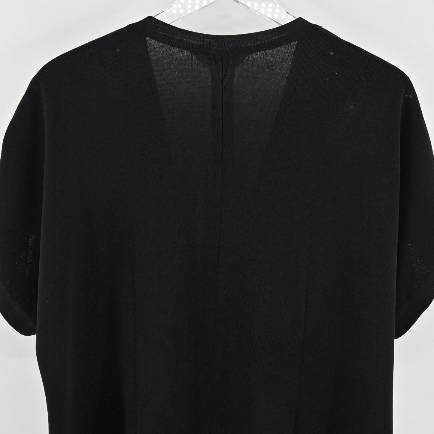 Misook Womens Black Knit Cardigan Size M Minimal VNeck Short Sleeve Exclusively