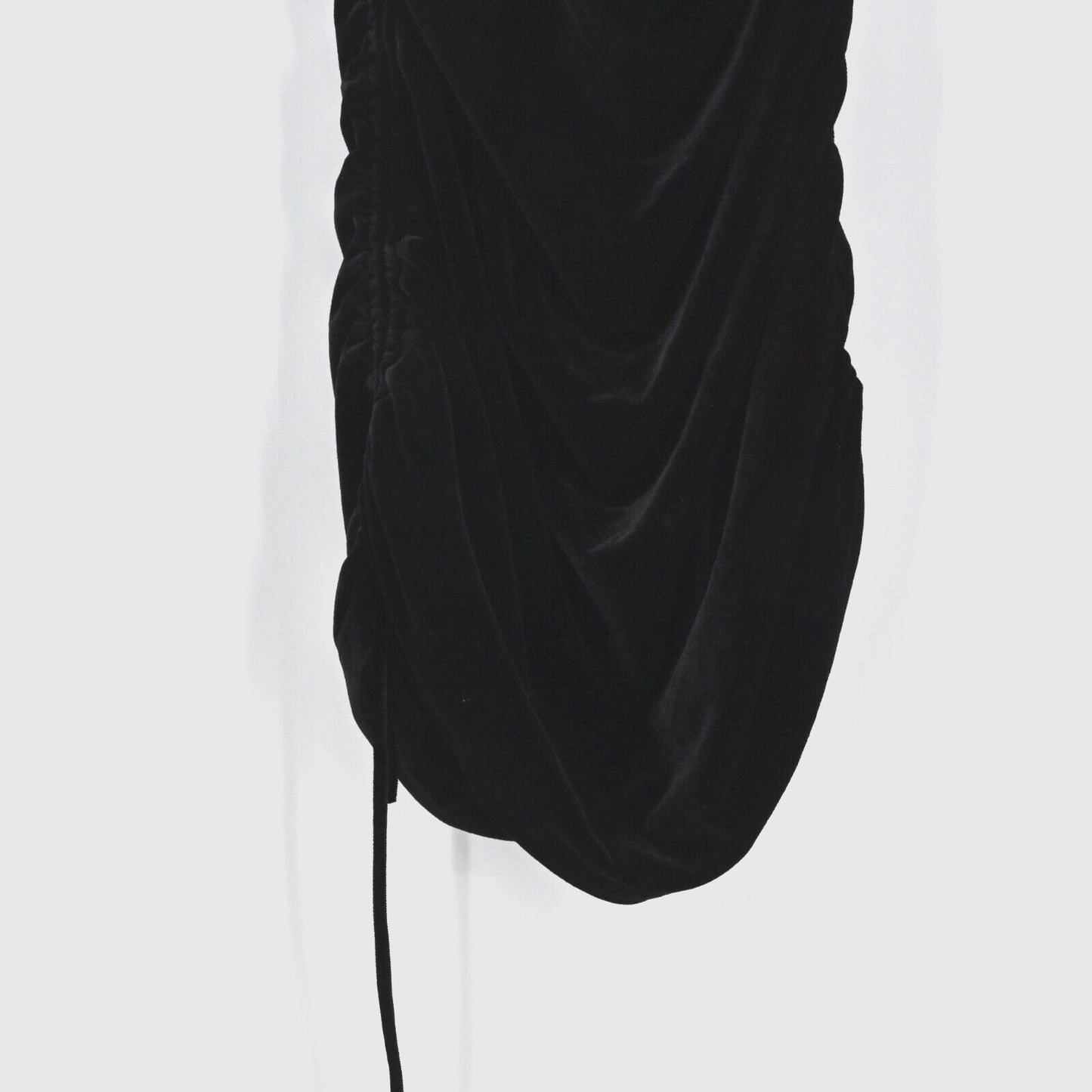 ZARA Dress Womens Size Small Black Strappy Halter Mini Velvet Cowl Cinched Sides