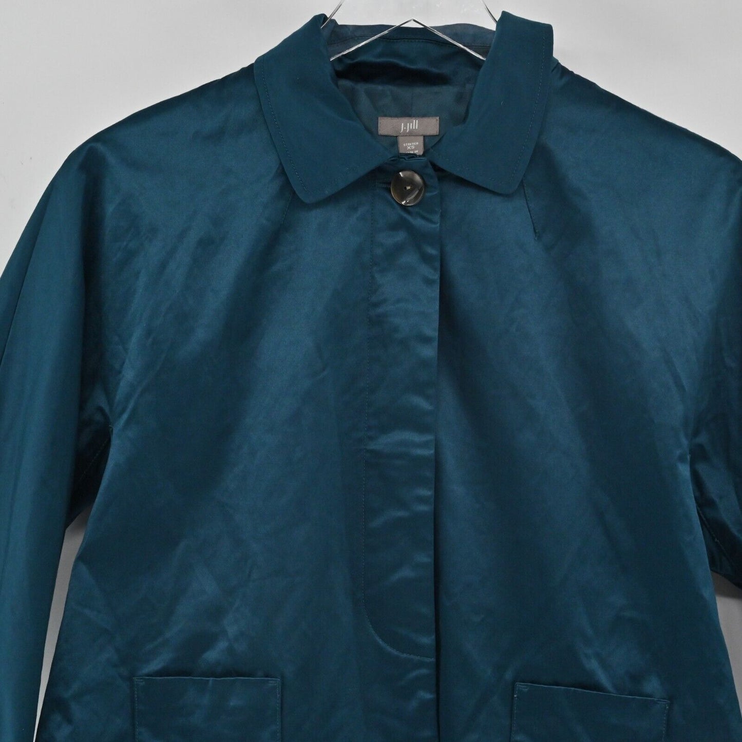 J JILL Jacket Womens Size XS Cropped Swing Opera Lagenlook Cape Teal Peacock