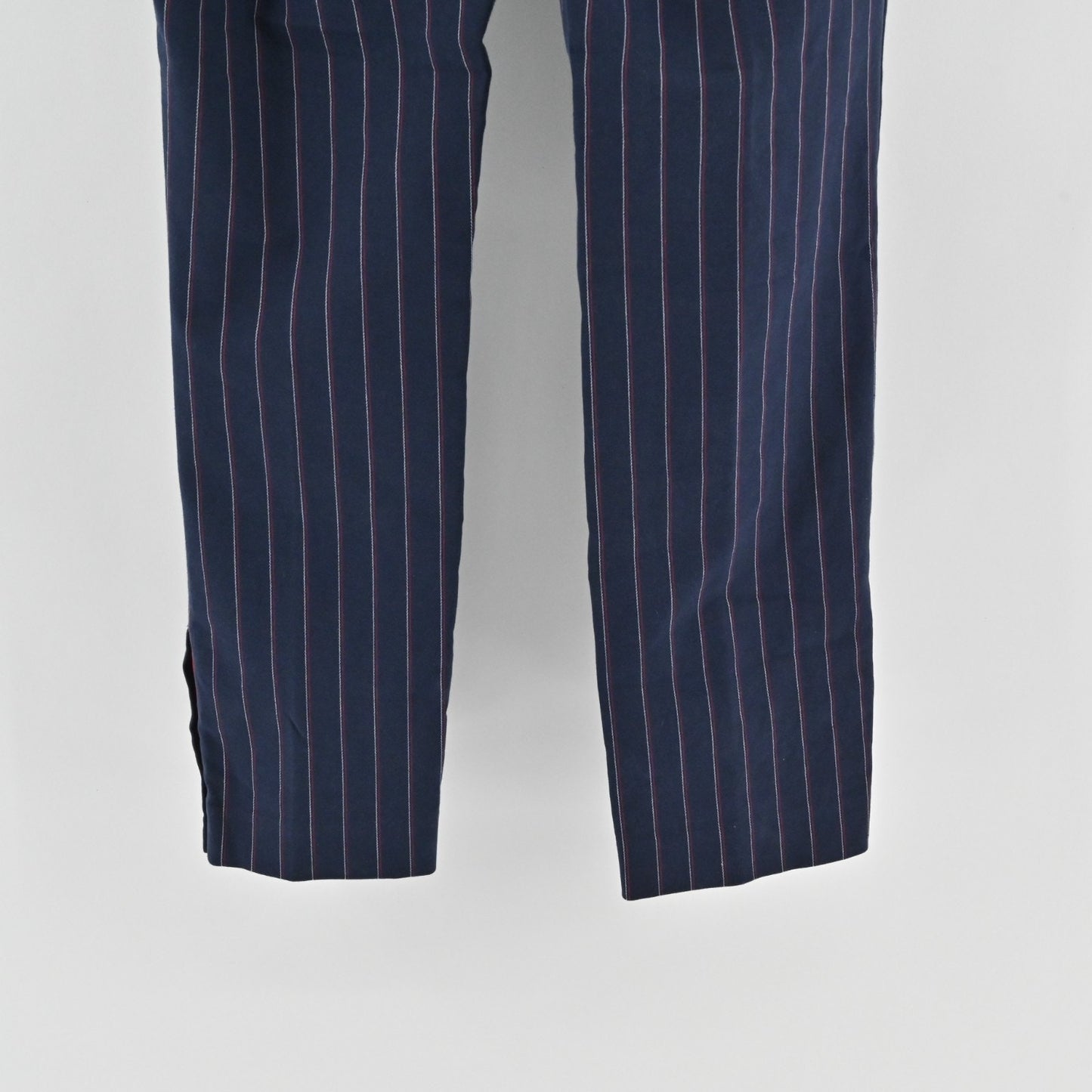Rag Bone Womens Simone Red Navy Pinstripe Pants Size 2 Skinny Leg Side Snap