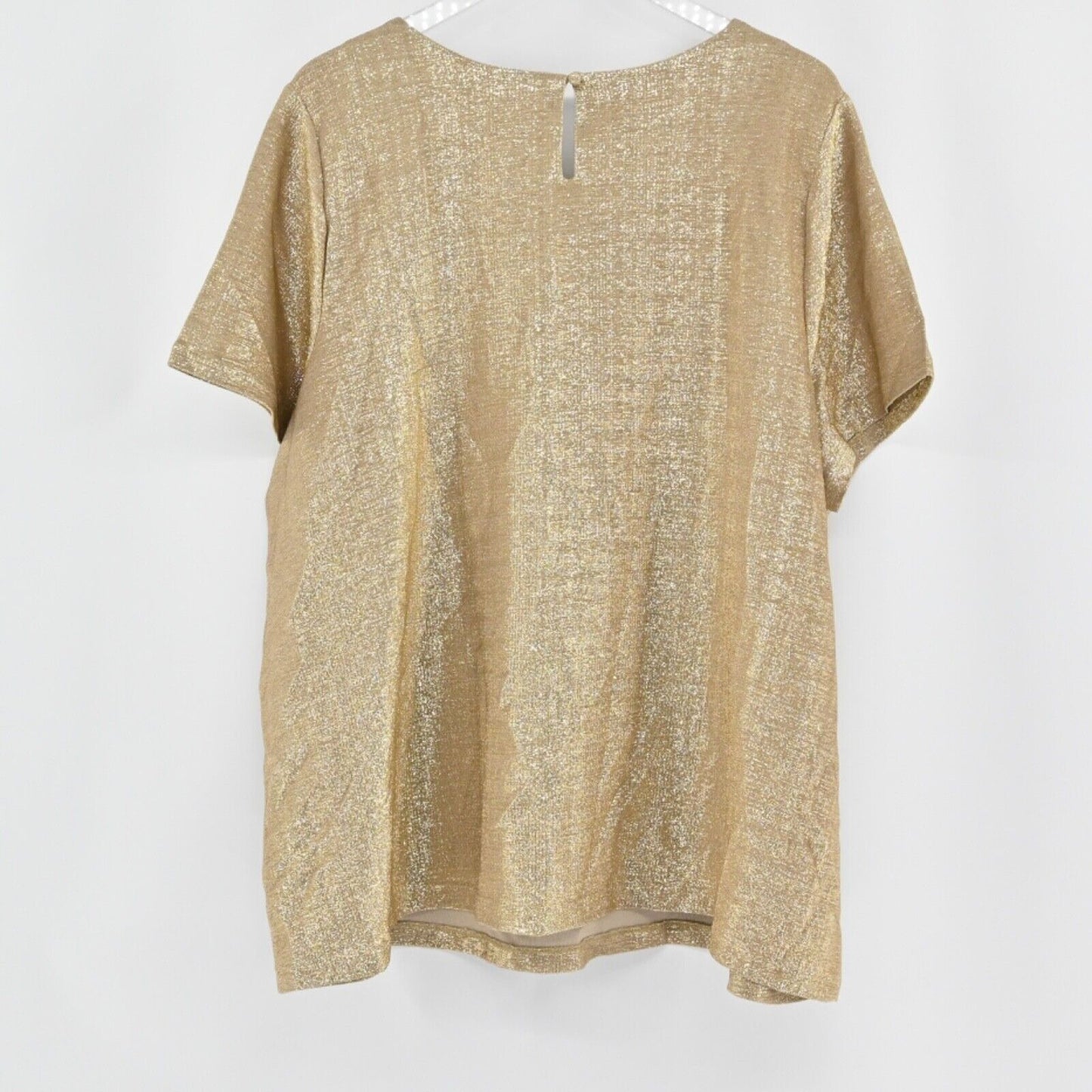 New JESSICA LONDON Gold Top Womens Plus Size 26/28 Metallic Blouse Champagne