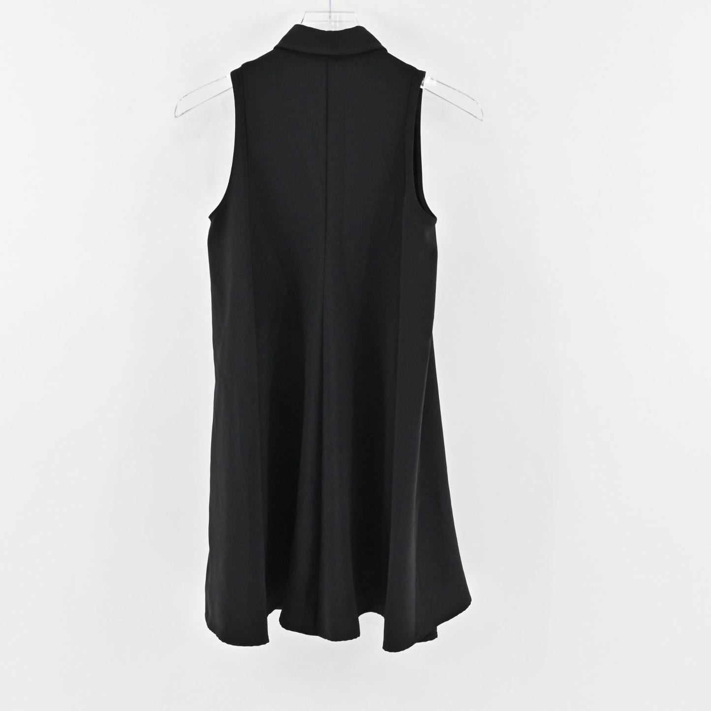 Amanda Uprichard Black Mini Dress Size XS Sleeveless Collared Relaxed Fit Chic