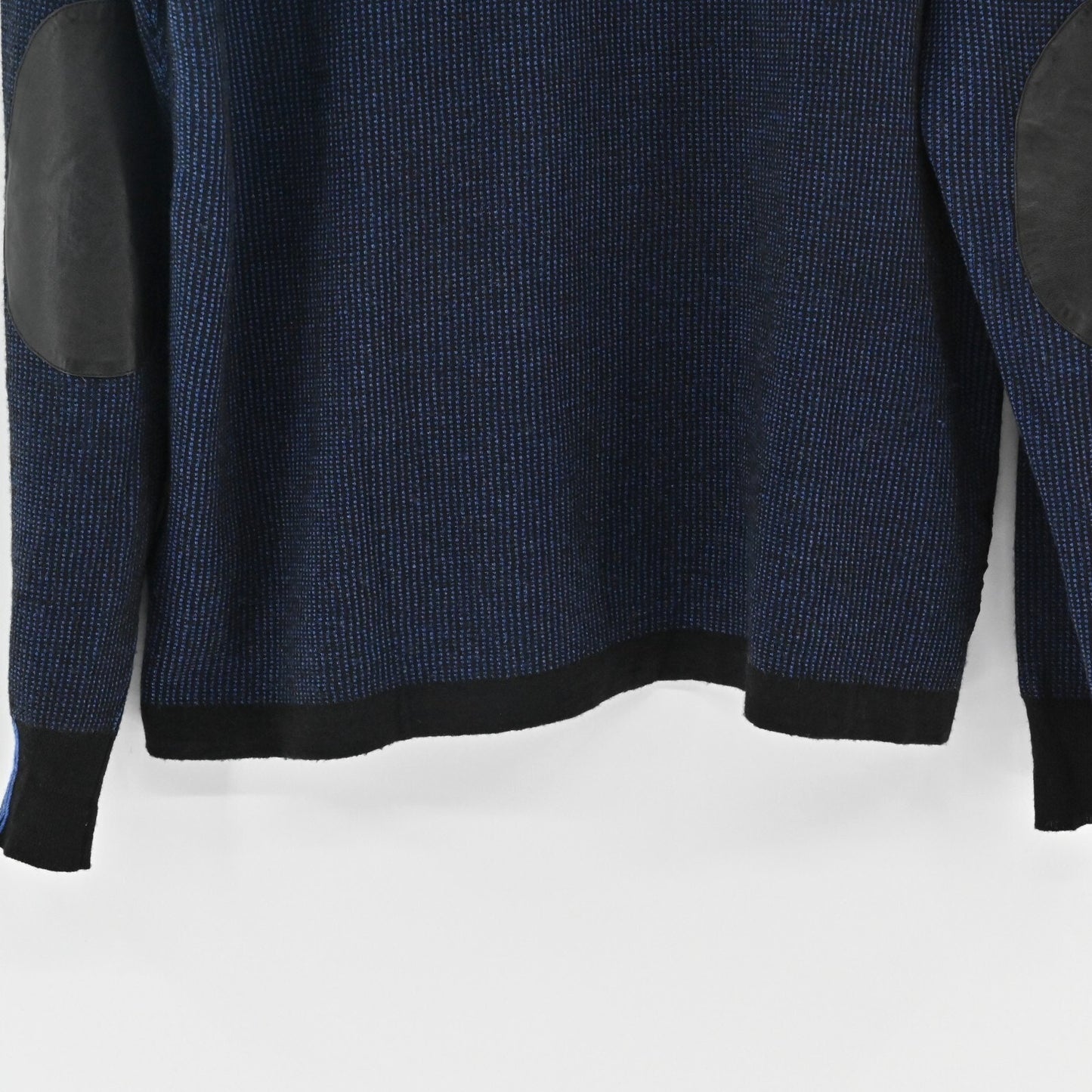 ROBERT GRAHAM Mens Blue Quarter Zip Sweater Sz XL Wool Waffle Knit Pullover Mock