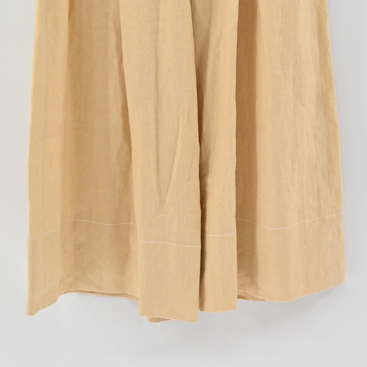 NICHOLAS Pants Womens Size 2 Natural Linen High Rise Wide Leg Pleated Cropped