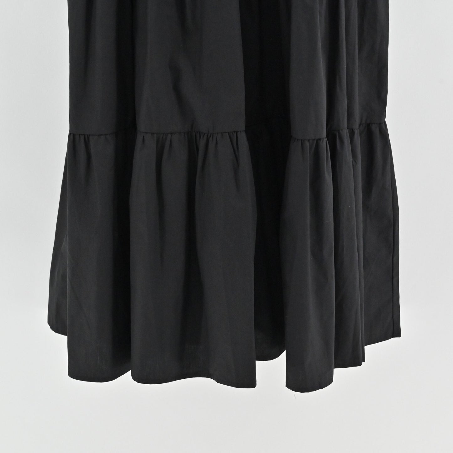 OPT Josephine Tiered Dress Size M Black Square Neck Puff Sleeve Midi Cottage NEW