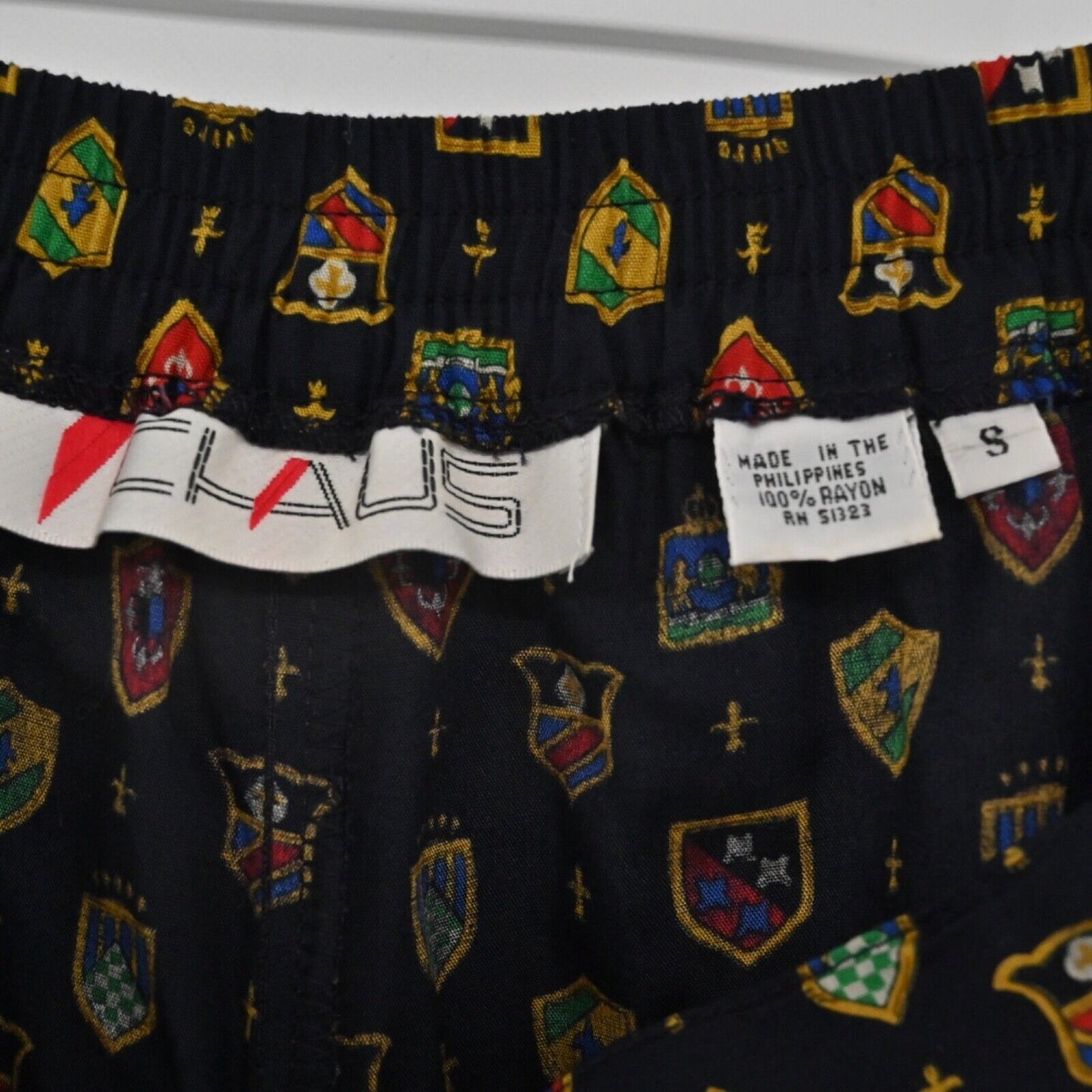 Vtg CLAUS Pants Womens Sz S Black Academia Crest High Rise Pleated Wide Leg 90s