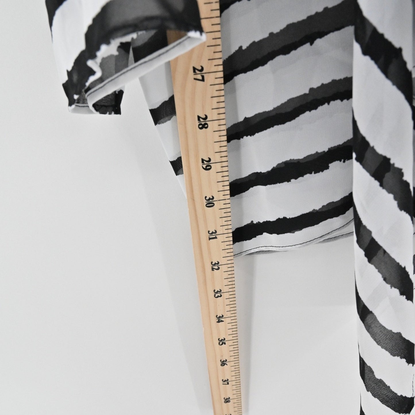 Zandra Rhodes Striped Sheer Duster Cardigan Size S Black White Kimono Festival