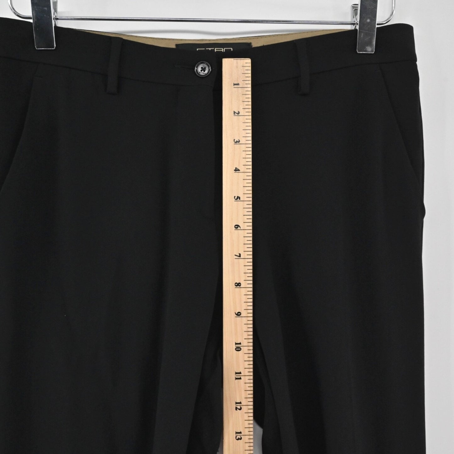 ETRO Womens Black Wool Pants Size 38 Mid Rise Slim Straight Leg Career Italy 00s
