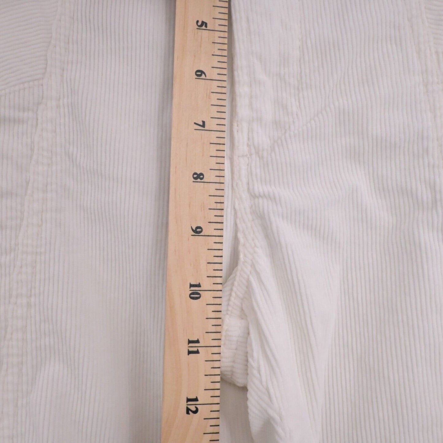 ANTHROPOLOGIE Pants Womens Size 25 Pilcro White Corduroy Slim Pocket Zip Ankle