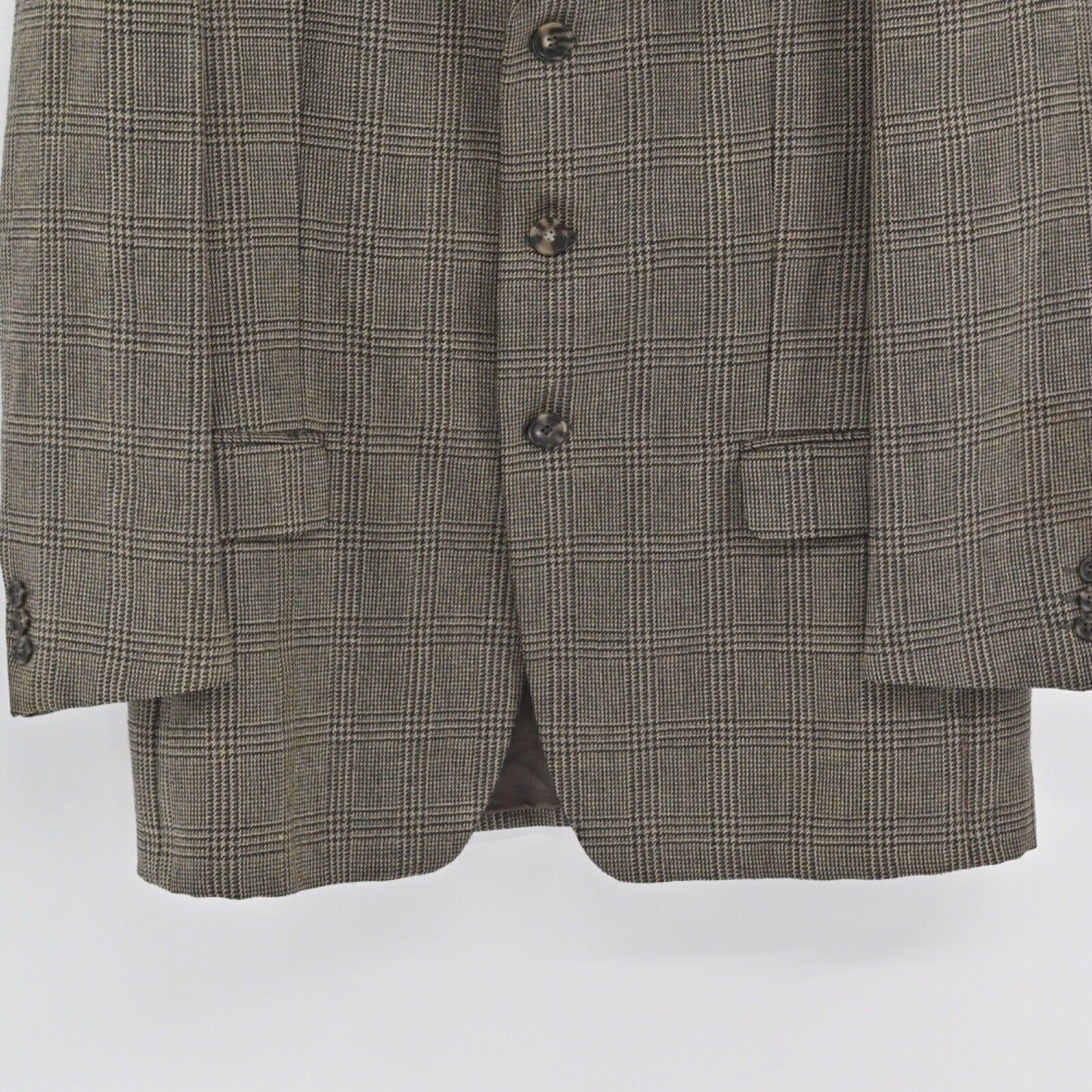 Vtg ERMENEGILDO ZEGNA Blazer Mens Sz 52 Brown Plaid Mohair Academia Houndstooth