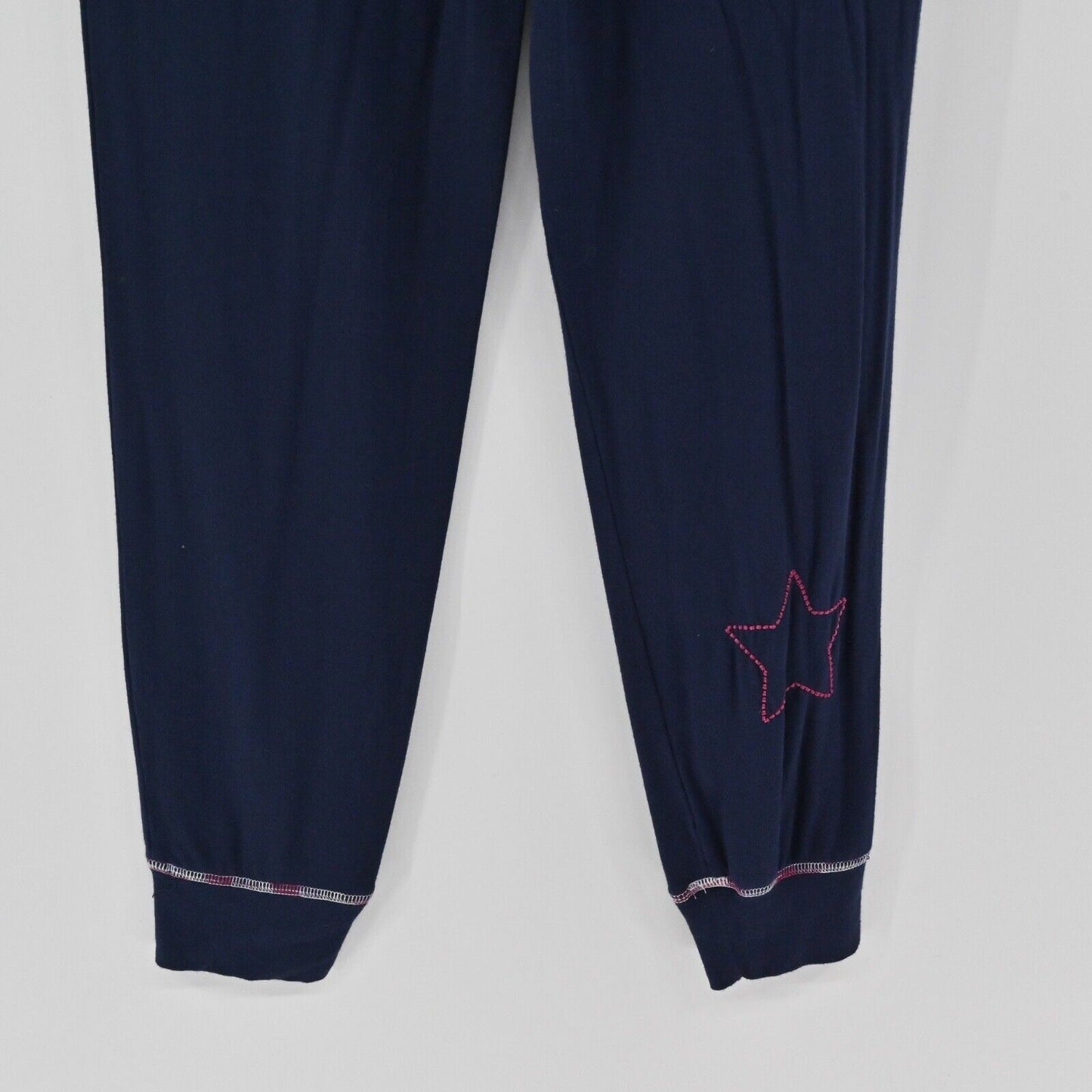 PELOTON Pants Womens Sz S Navy Blue Pink Logo High Rise Sleepover Jogger Sweats