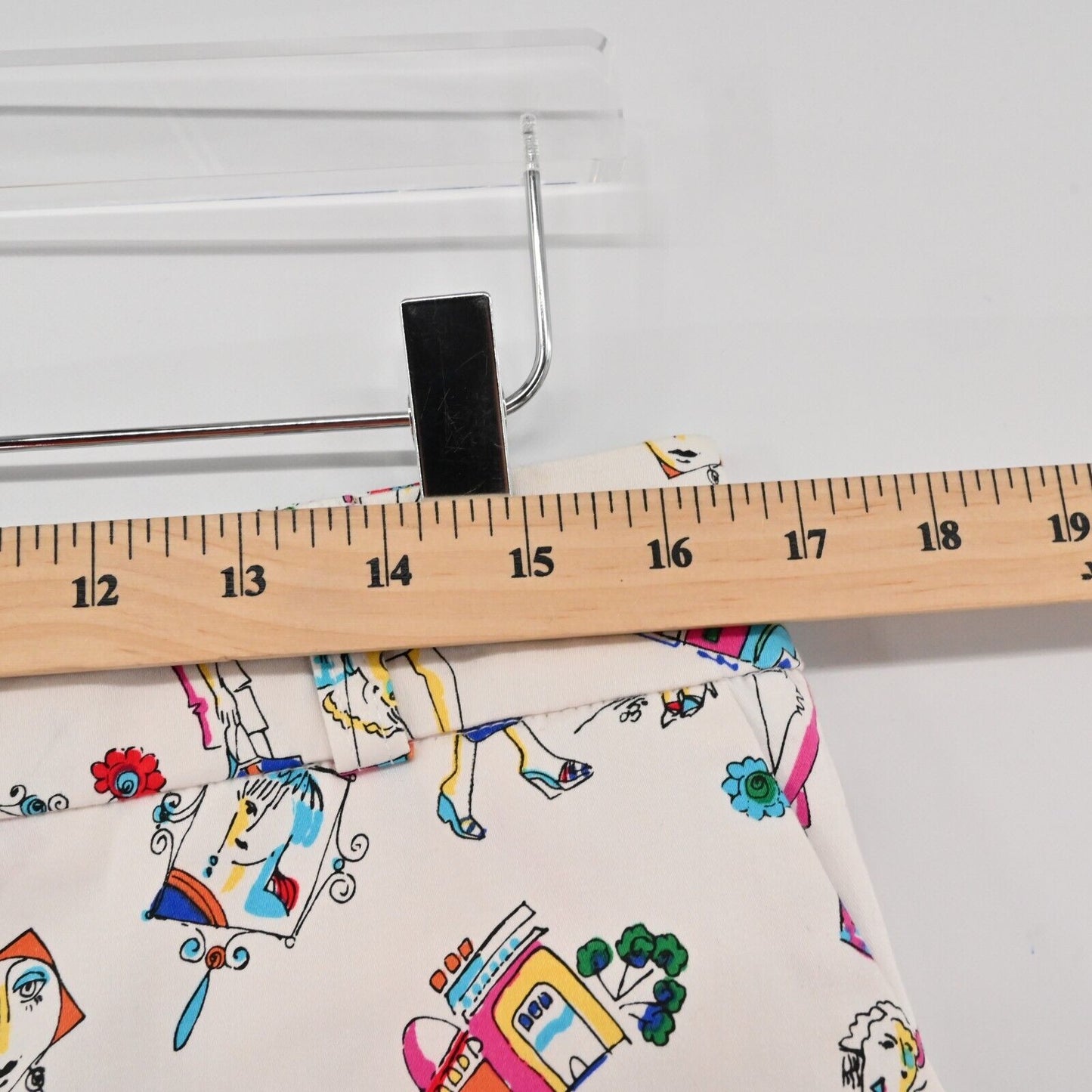 Vtg Skirt Womens Size 8 Downtown Ladies Print Multicolor Mini Pockets ATTYRE