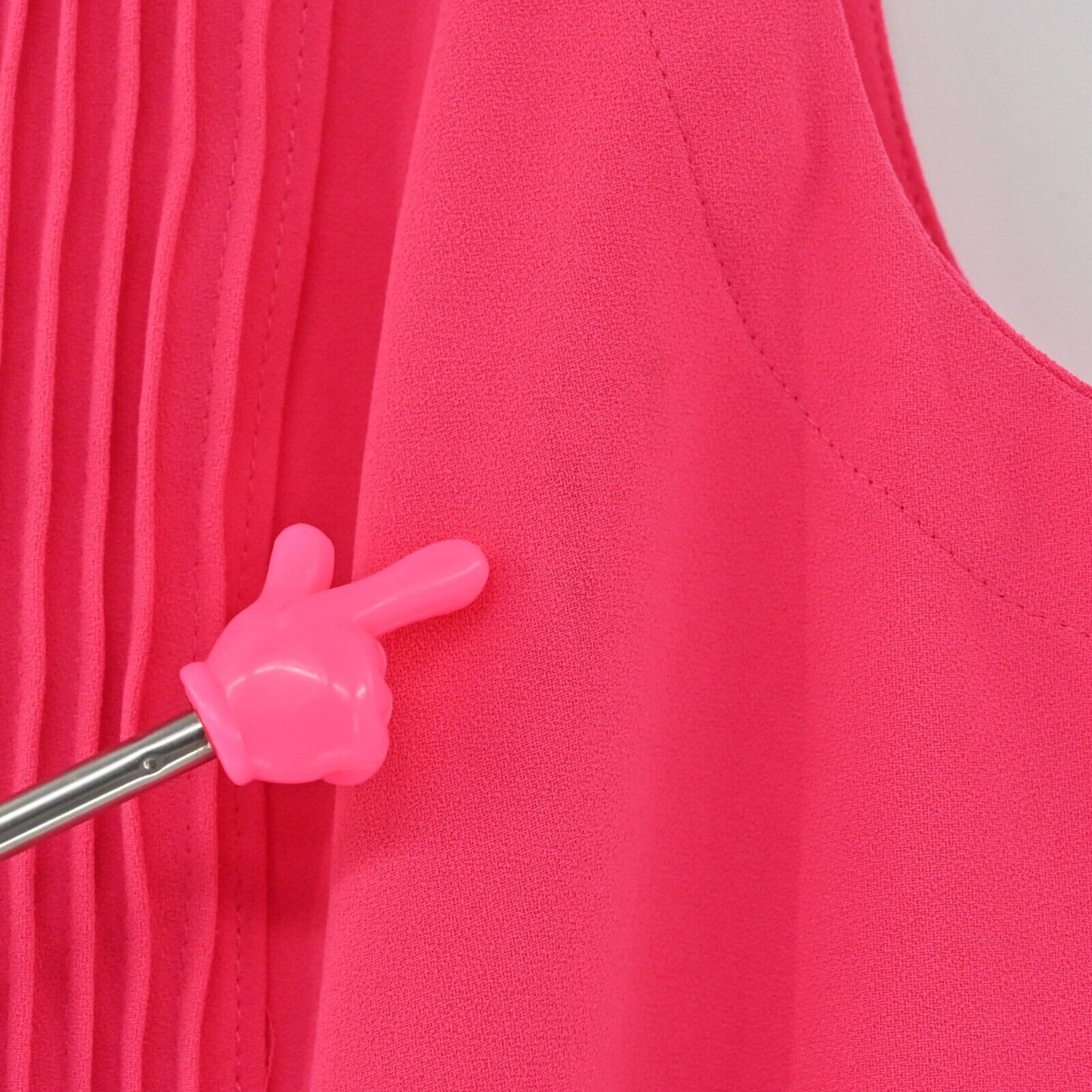 TRINA TURK Top Womens Size S Pleated Sleeveless Hot Pink Tie Front Tank Solid