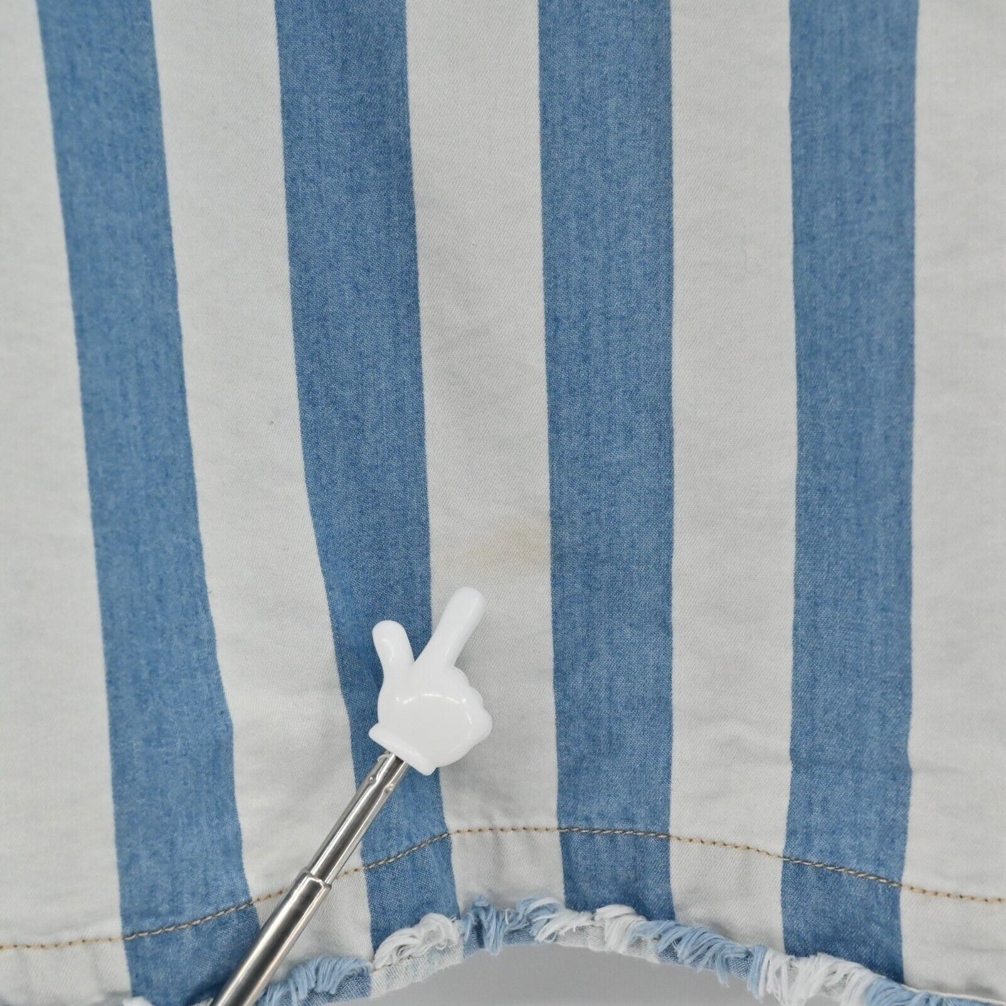 ANTHROPOLOGIE Top Womens Sz S MAEVE Chambray Printed Blue Stripe Halter Nautical