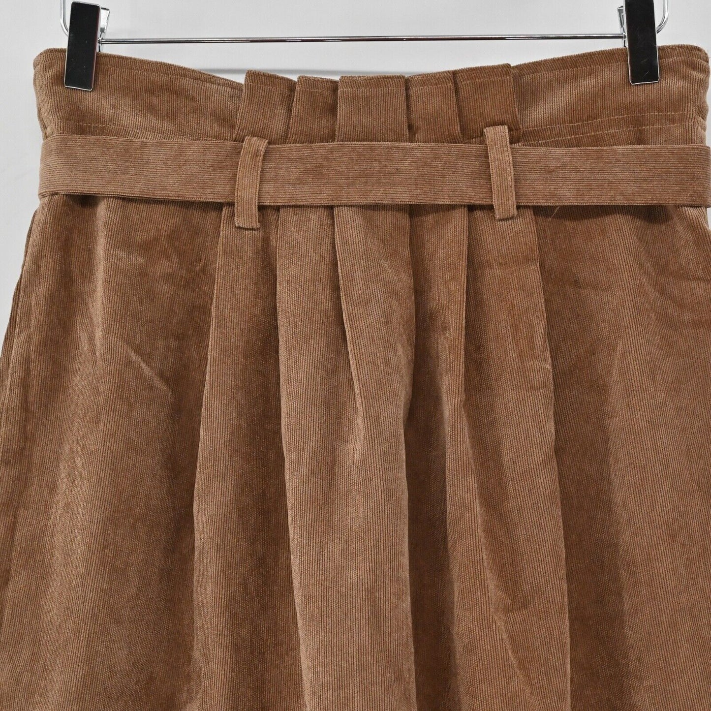 ALTARD STATE Skirt Womens Size L Brown Corduroy Button Front Paperbag Waist Mini