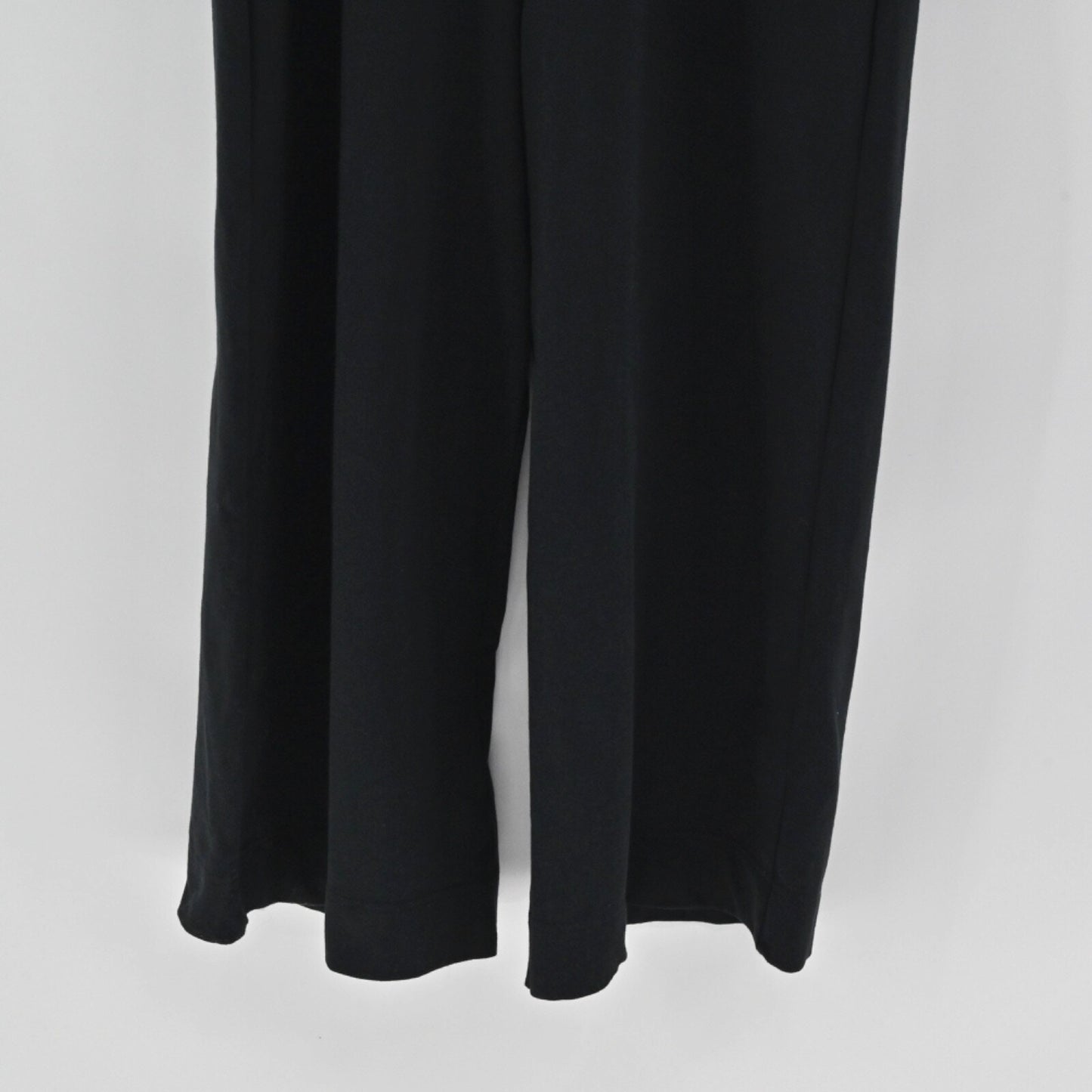 NIKE Womens Black Jumpsuit Size L Logo Cotton Sleeveless Mock Neck Crop Wide Leg
