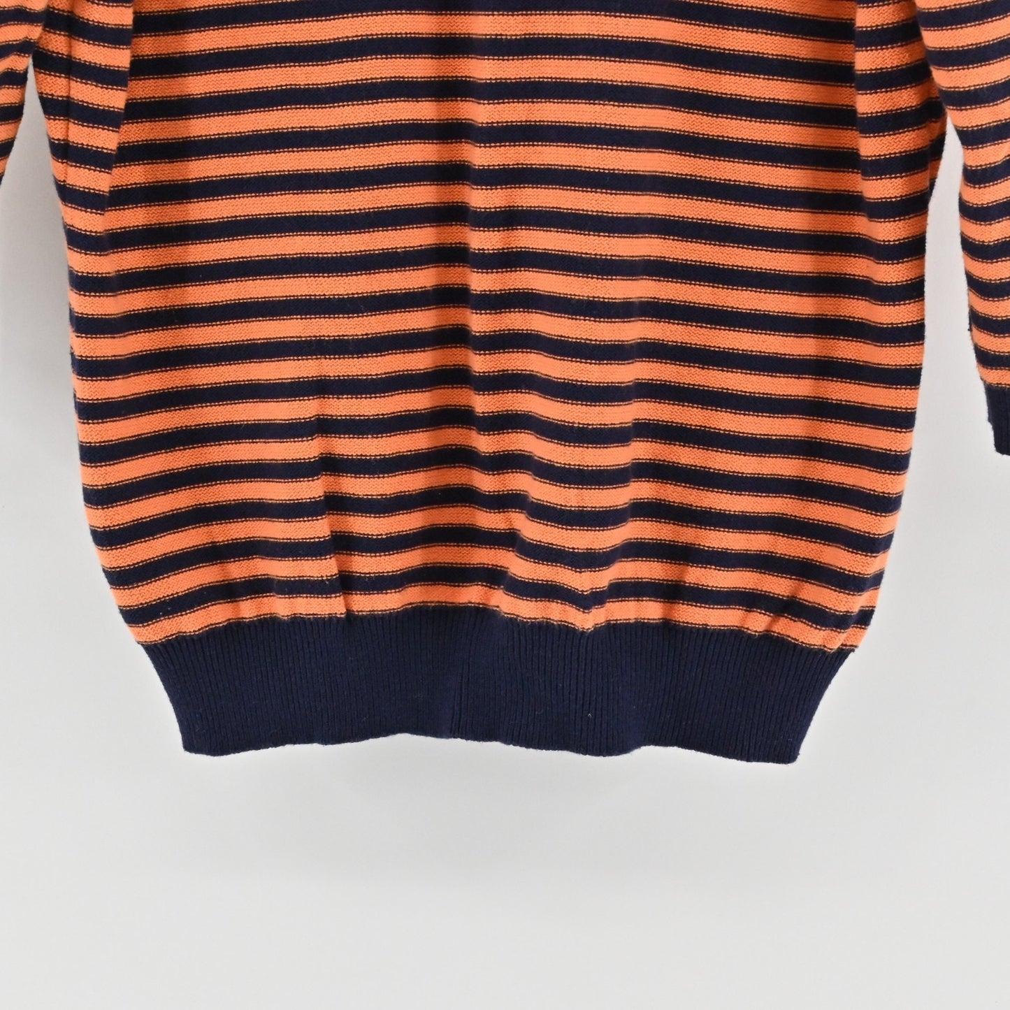 Ralph Lauren Womens Striped Knit Sweater Size XL Orange Blue Rugby Preppy VNeck
