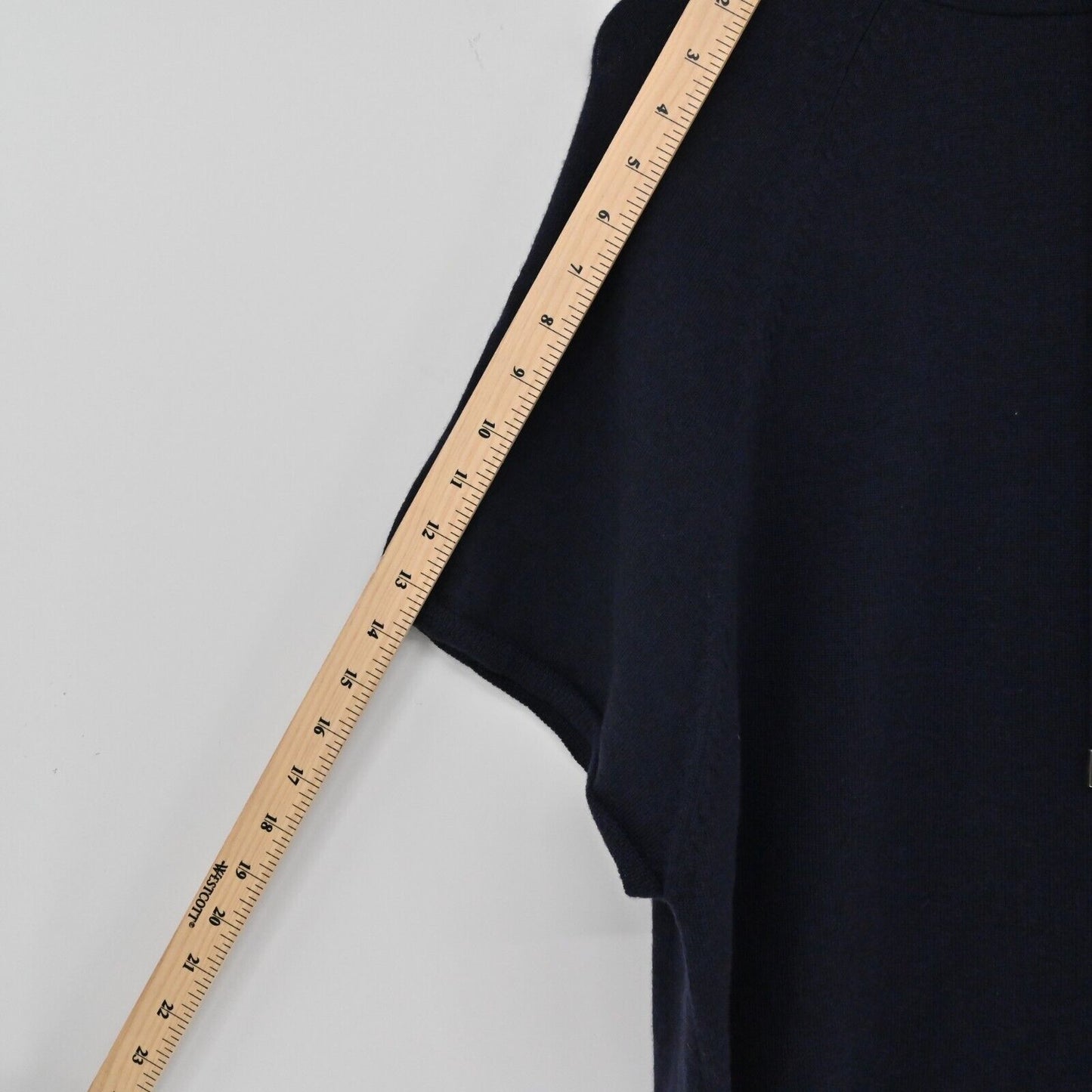 JOIE Hoodie Womens Size XS Wool Knit Dark Navy Short Sleeve Relaxed Fit Pullover