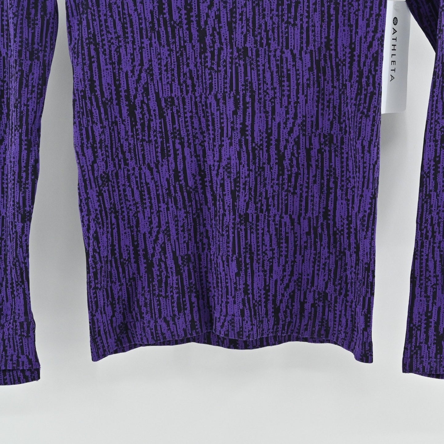 Athleta Flurry Elemental Turtleneck Top Womens XS Purple Black Warm Long Sleeve
