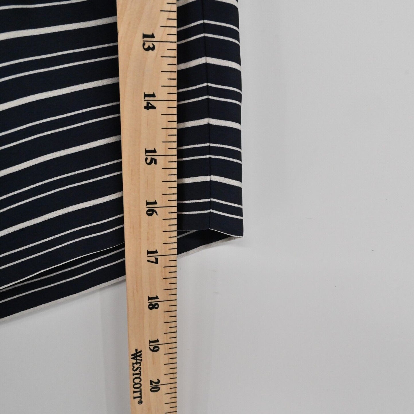 JOA Skirt Womens Sz 8 Navy Blue White Striped Asymmetric Tie Corpcore Office NEW