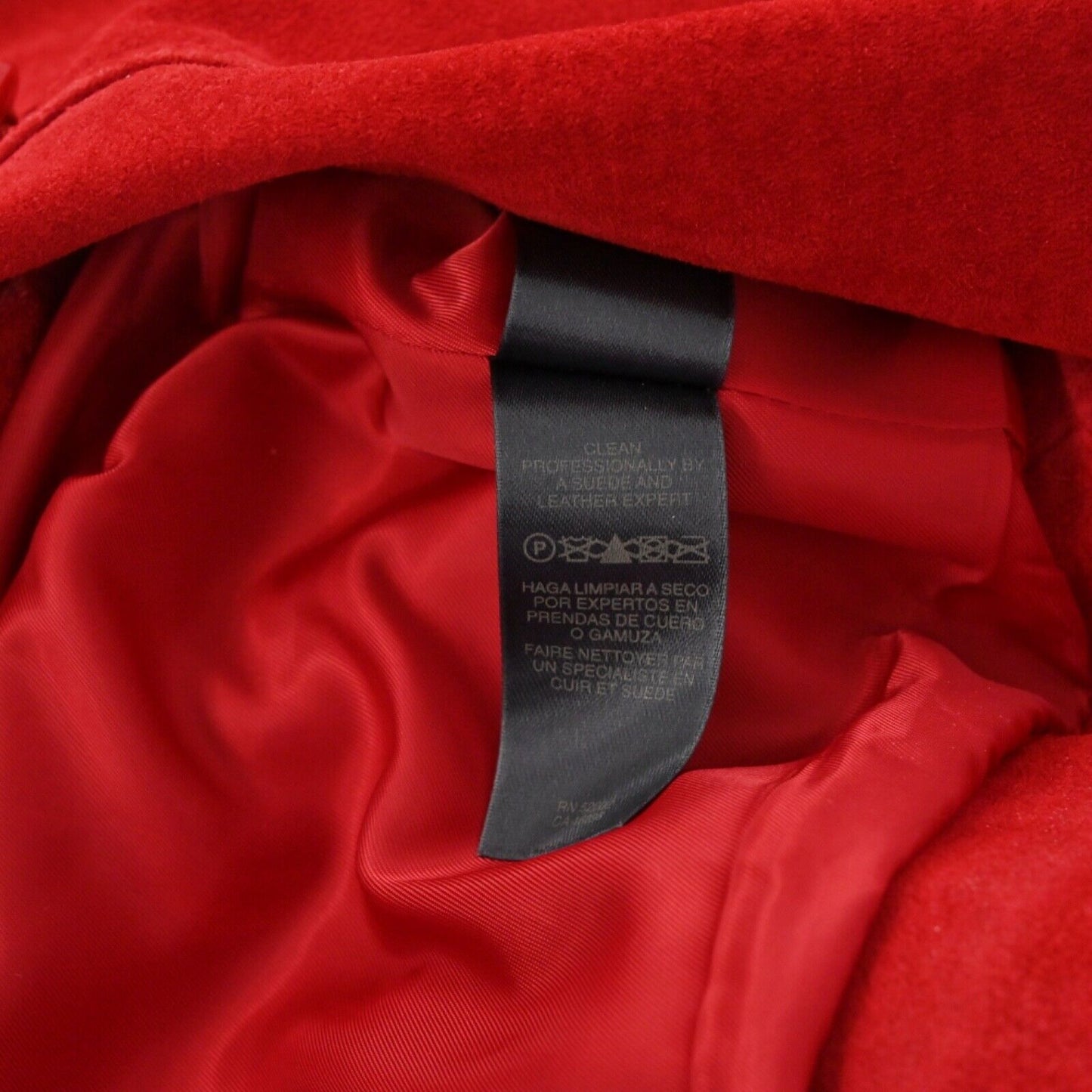 LIZ CLAIBORNE Jacket Womens Size M Suede Leather Red Button Front Retro 00s Y2K