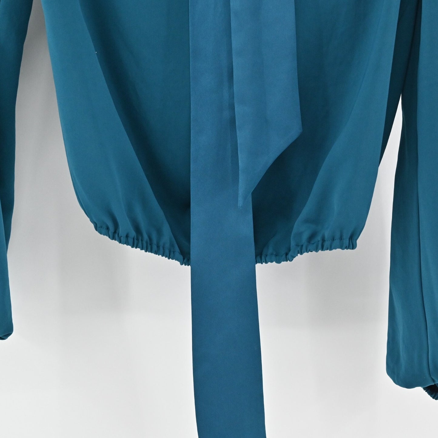 RAMY BROOK Womens Seneca Top Size XS Teal Draped Off Shoulder Neck Tie Blouse
