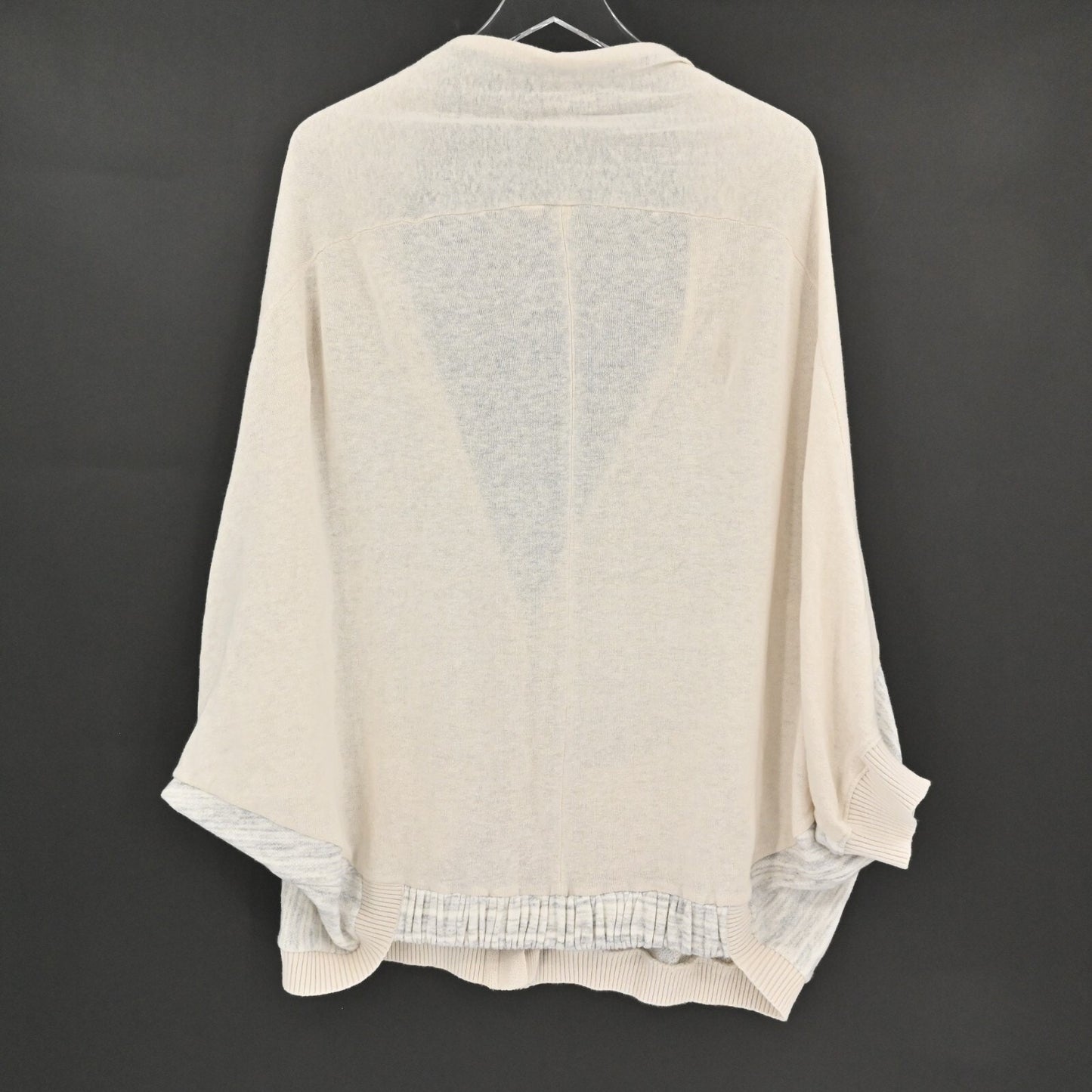 ANTHROPOLOGIE Moth Womens Cardigan Size M Ivory Linen Cotton Zip Dolman Sleeve