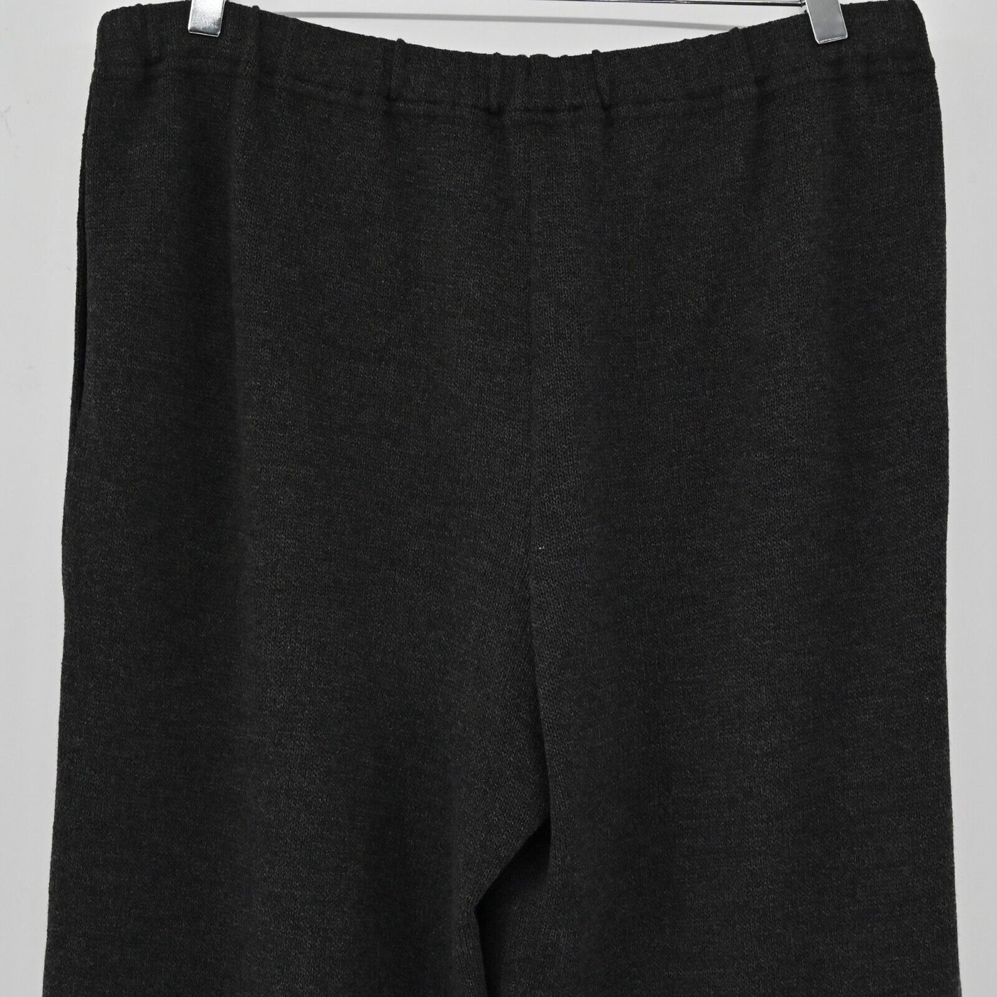 ST JOHN Pants Womens Sz M Sport Slate Grey Solid Santana Knit Pull On High Rise