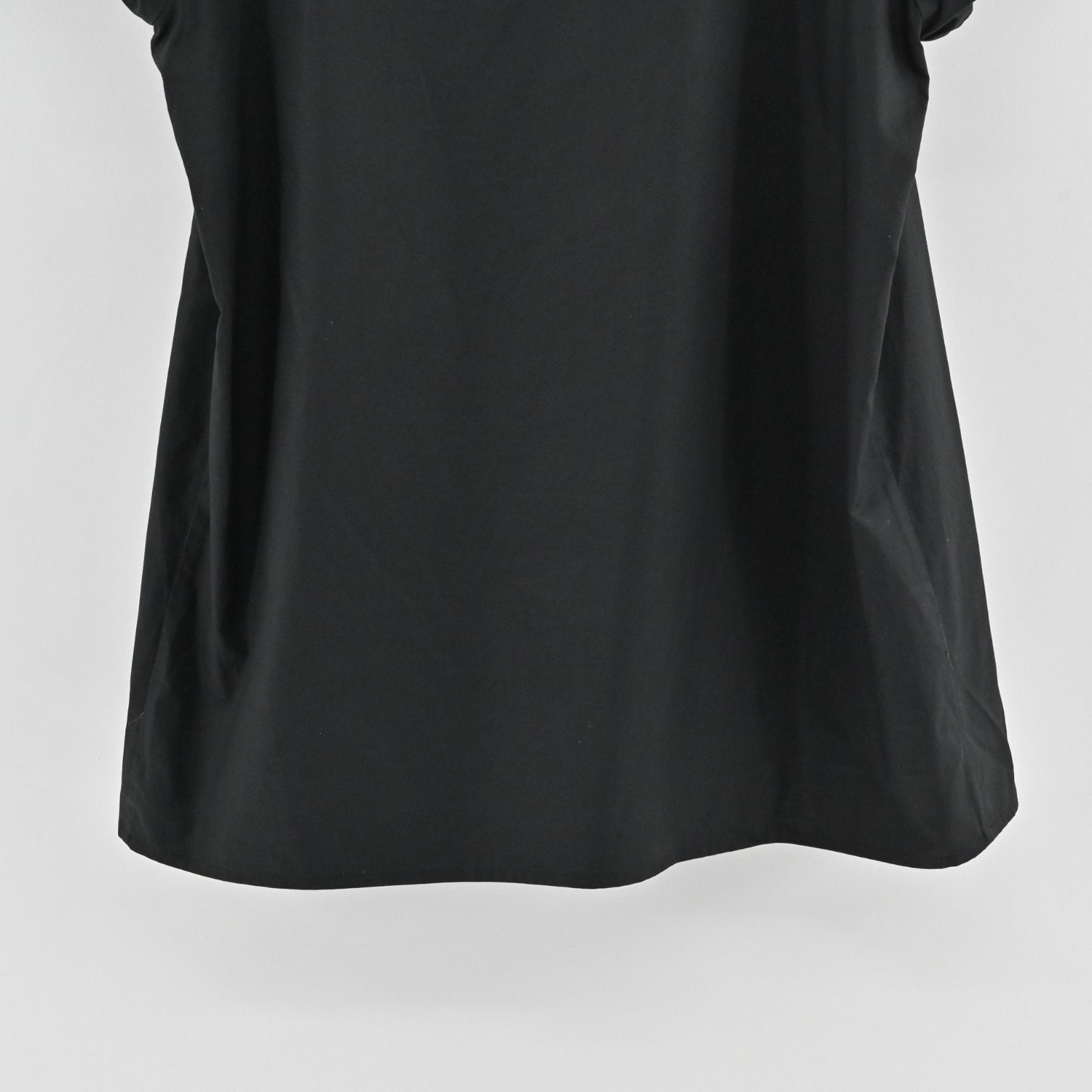 Theory Womens Besette Black Top Size XS Pleated Scoop Neck Short Sleeve Blouse